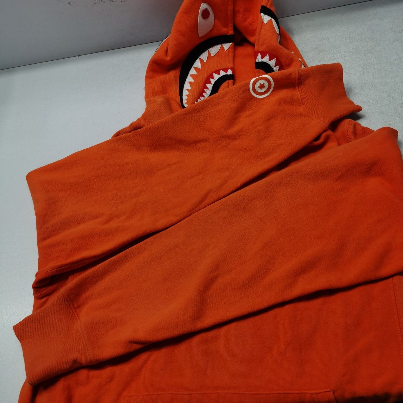 Bape A Bathing Ape WGM Shark Hoodie Orange Size L Size US L / EU 52-54 / 3 - 11 Thumbnail