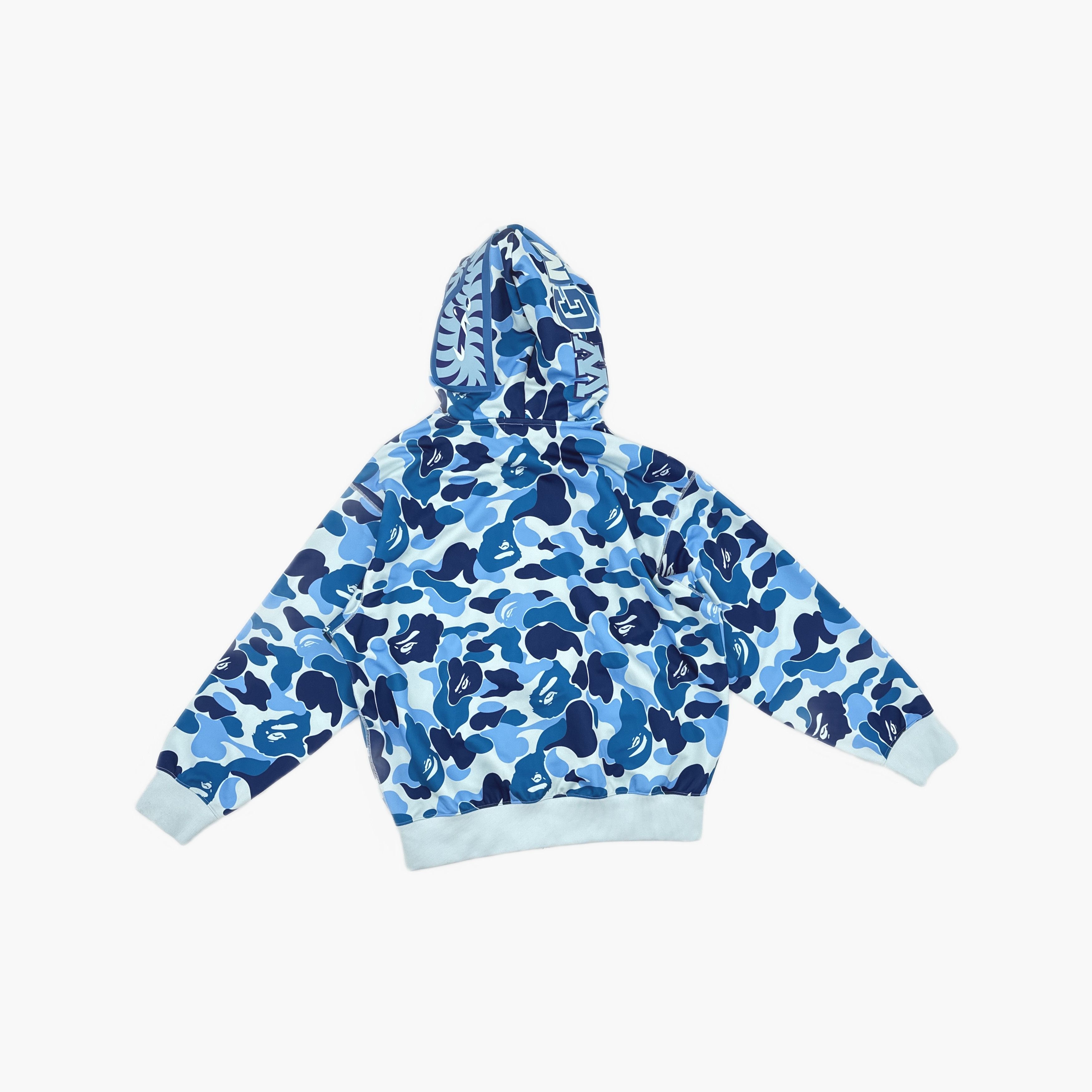 Bape A BATHING APE Blue Camo Shark Hoodie Size L Size US L / EU 52-54 / 3 - 2 Thumbnail
