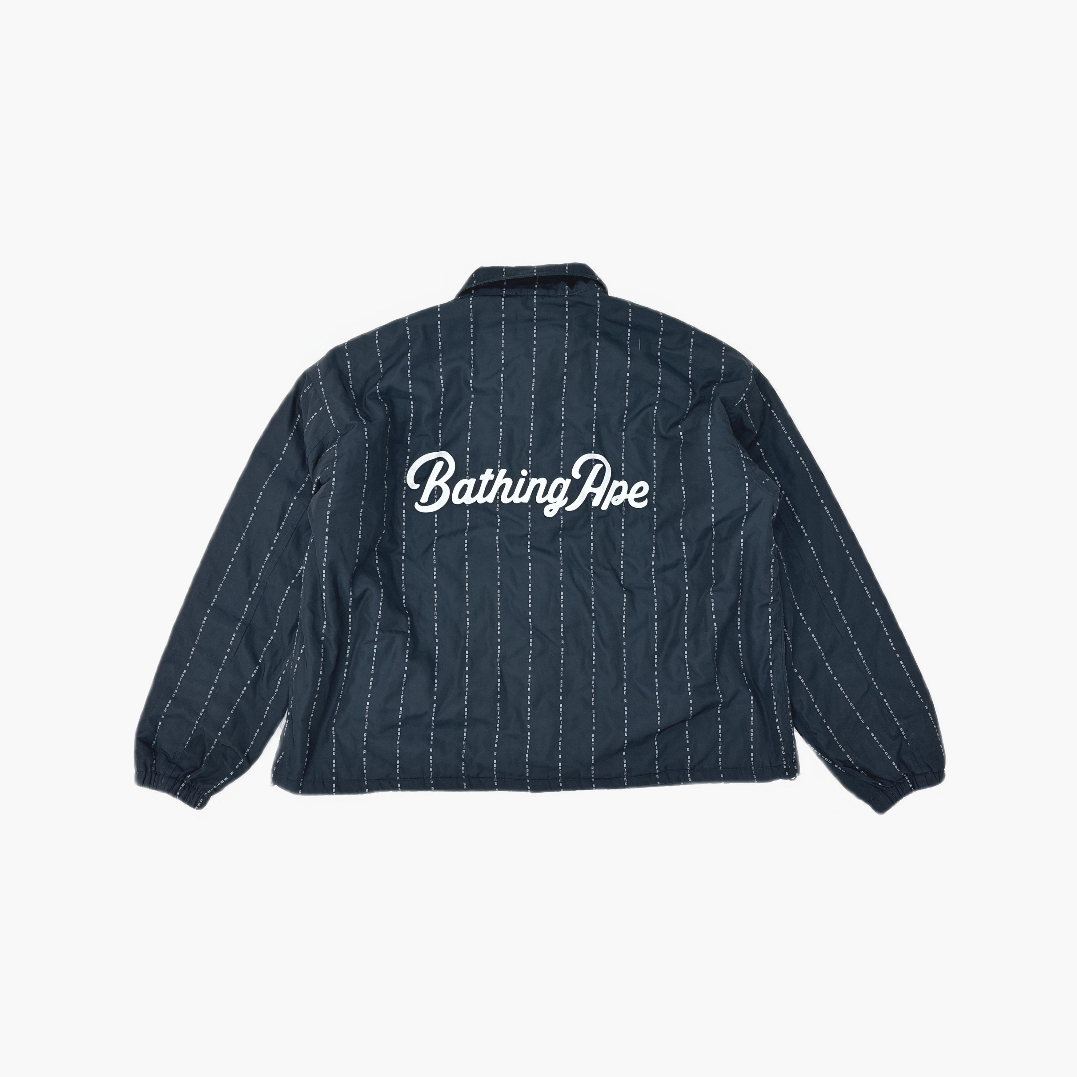 Bape A Bathing Ape Pinstripe Logo Coach Jacket XL Size US XL / EU 56 / 4 - 2 Thumbnail