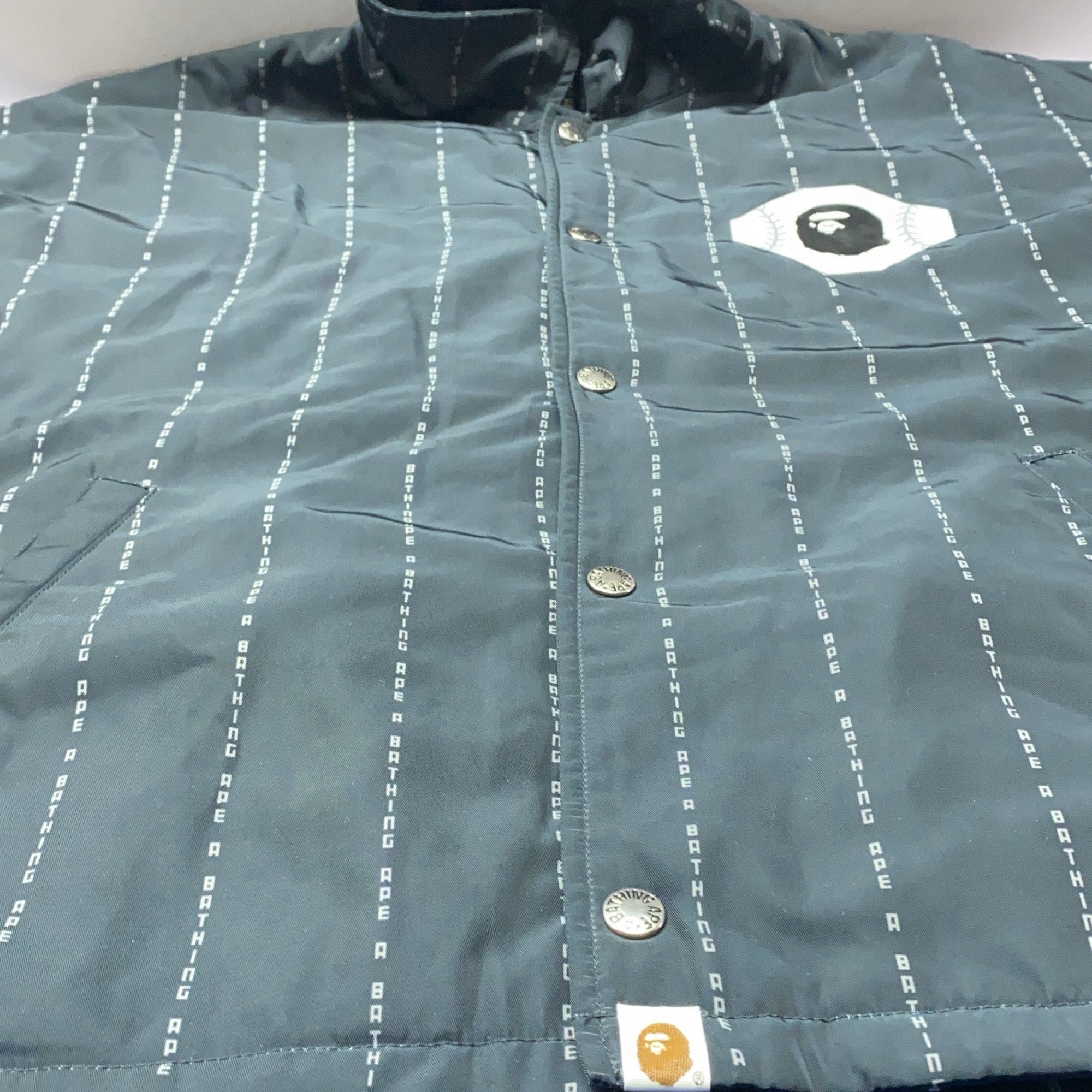 Bape A Bathing Ape Pinstripe Logo Coach Jacket XL Size US XL / EU 56 / 4 - 11 Thumbnail