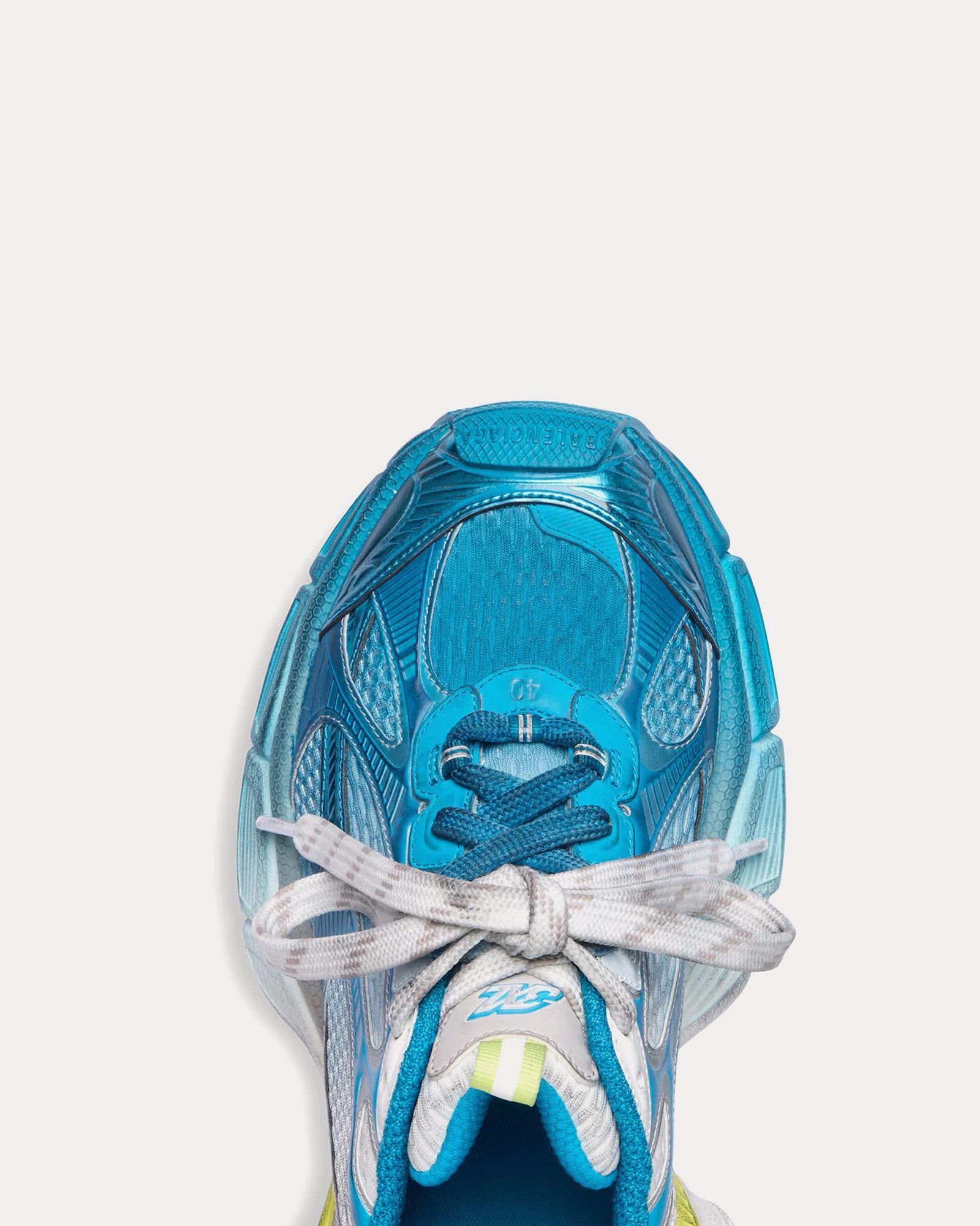 Balenciaga 3XL Toe Spray White / Blue / Yellow Low Top Sneakers Size US 6 / EU 39 - 4 Thumbnail