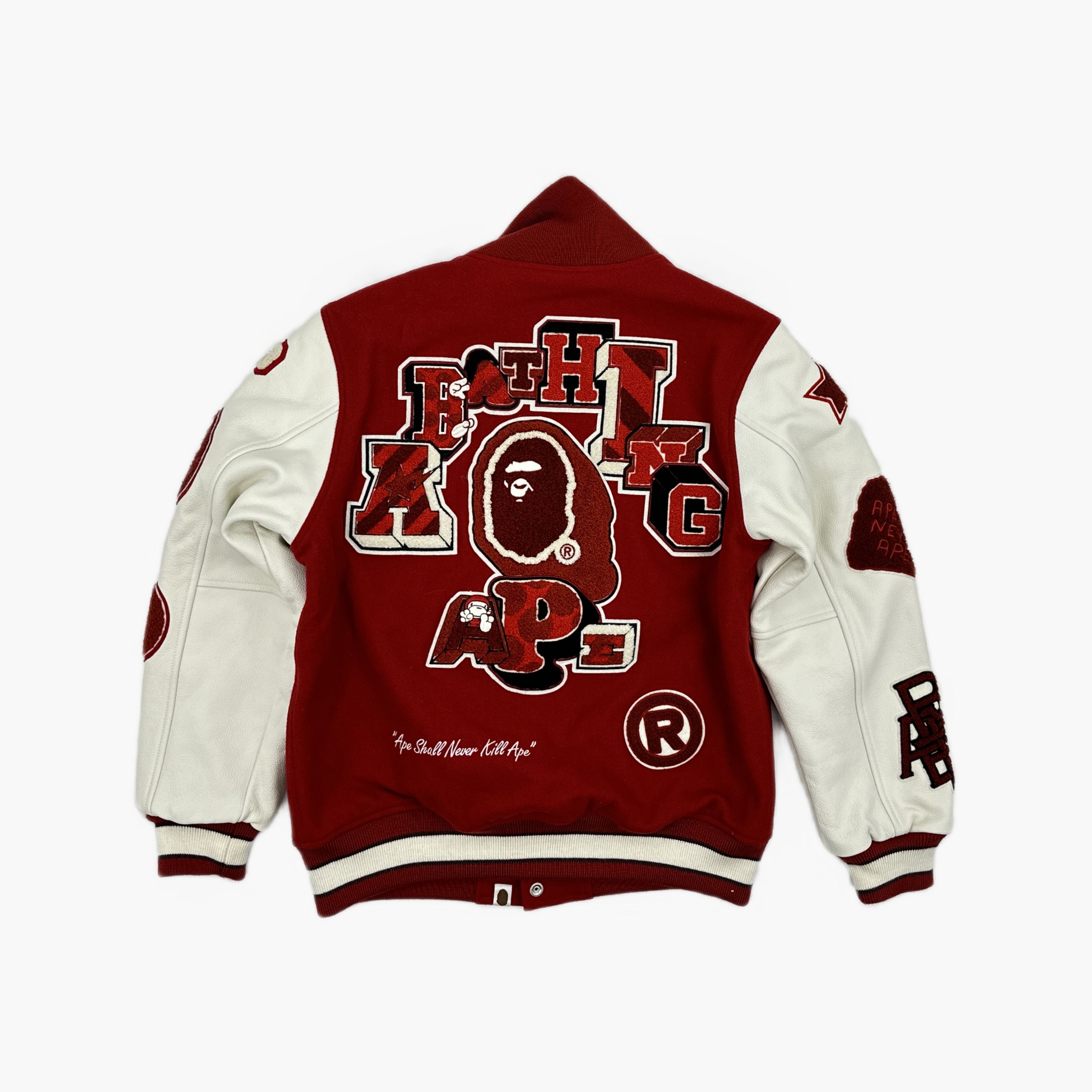 Bape A BATHING APE Wool Leather Varsity Jacket Size M Size US M / EU 48-50 / 2 - 2 Thumbnail