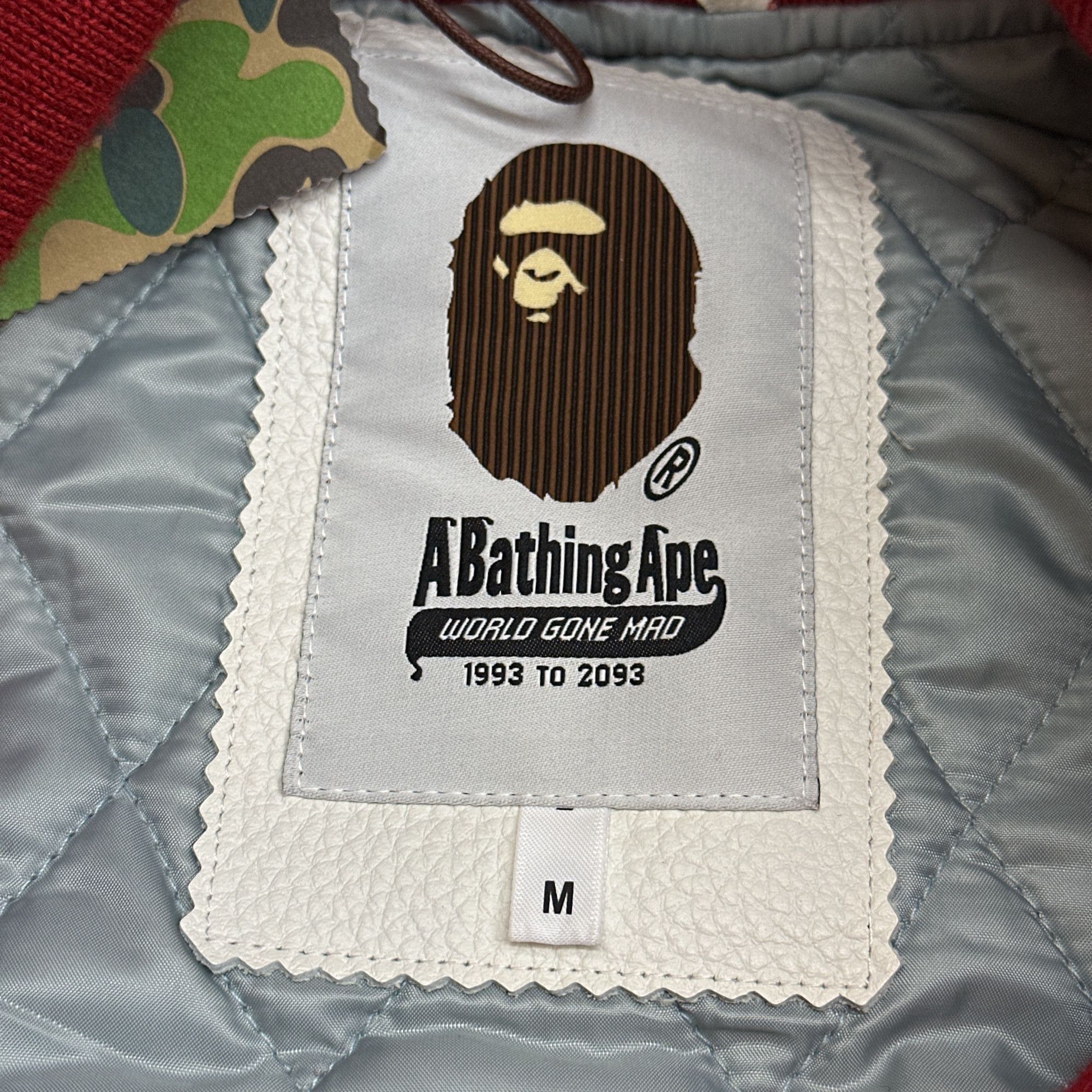 Bape A BATHING APE Wool Leather Varsity Jacket Size M Size US M / EU 48-50 / 2 - 3 Thumbnail