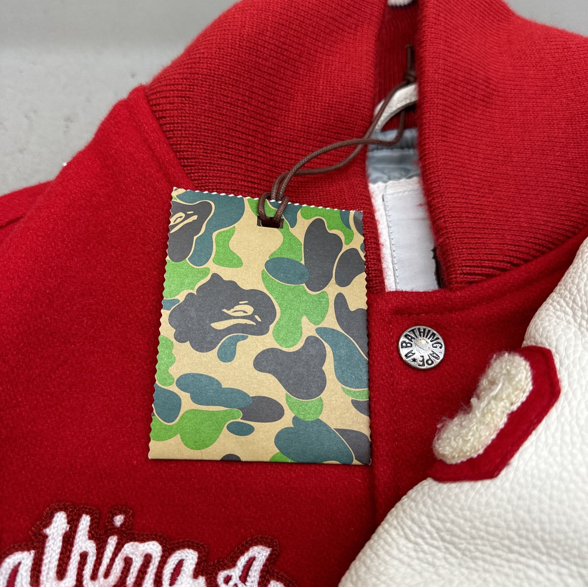 Bape A BATHING APE Wool Leather Varsity Jacket Size M Size US M / EU 48-50 / 2 - 5 Thumbnail