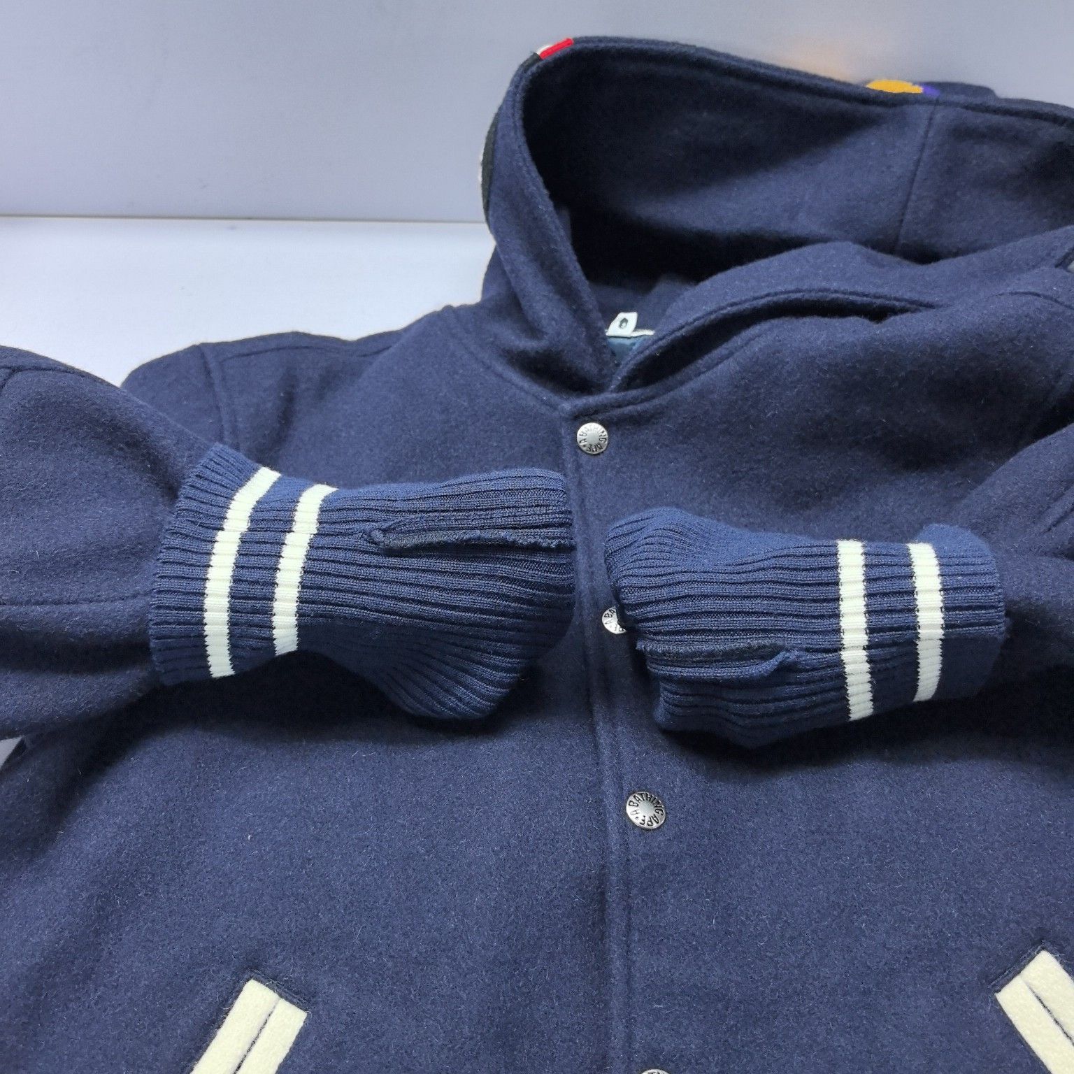 Bape A Bathing Ape Shark Tiger Wool Hooded Jacket Size L Size US L / EU 52-54 / 3 - 7 Thumbnail