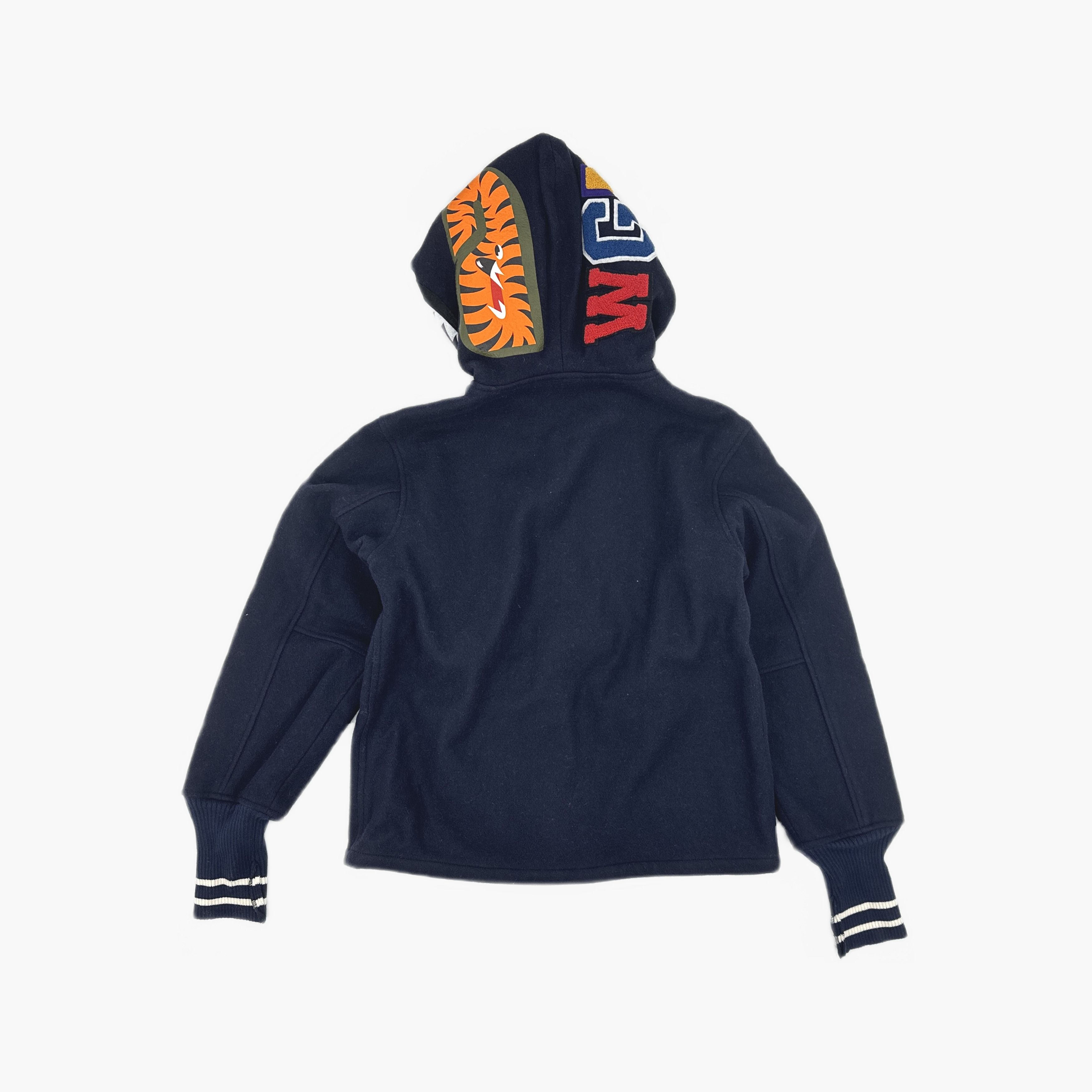 Bape A Bathing Ape Shark Tiger Wool Hooded Jacket Size L Size US L / EU 52-54 / 3 - 2 Thumbnail