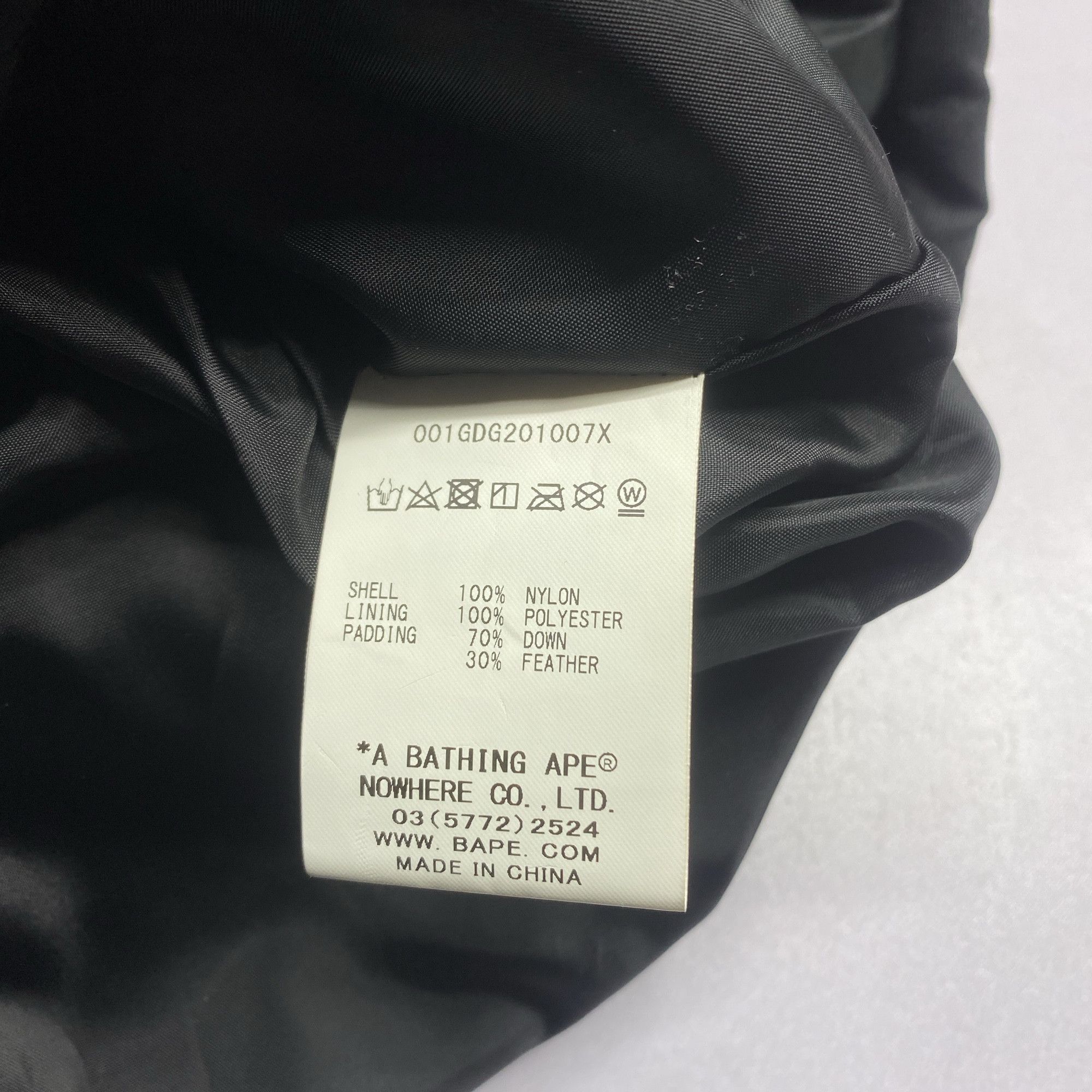 Bape A Bathing Ape Logo Embroidered Down Jacket Black Size XL Size US XL / EU 56 / 4 - 3 Thumbnail