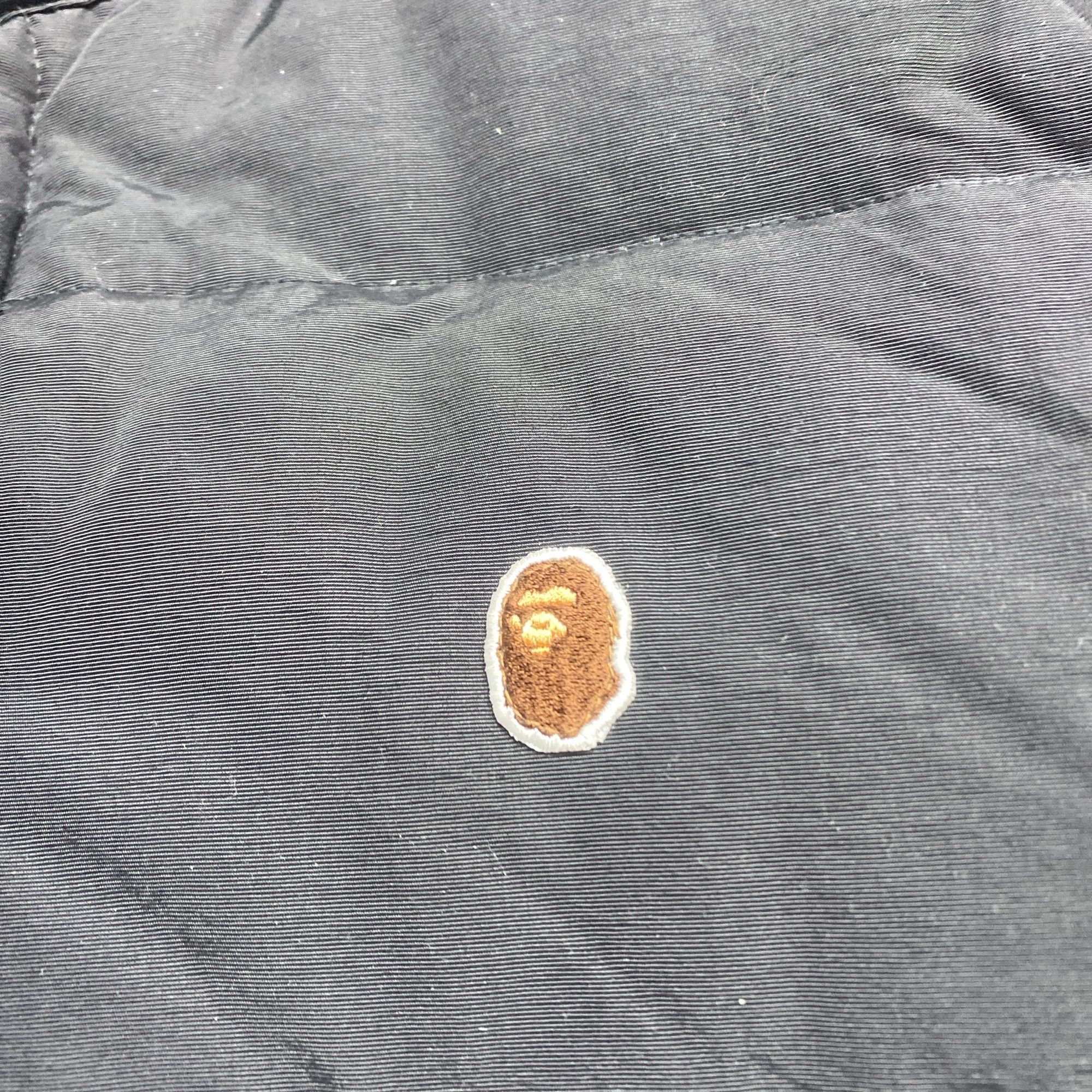 Bape A Bathing Ape Logo Embroidered Down Jacket Black Size XL Size US XL / EU 56 / 4 - 4 Thumbnail