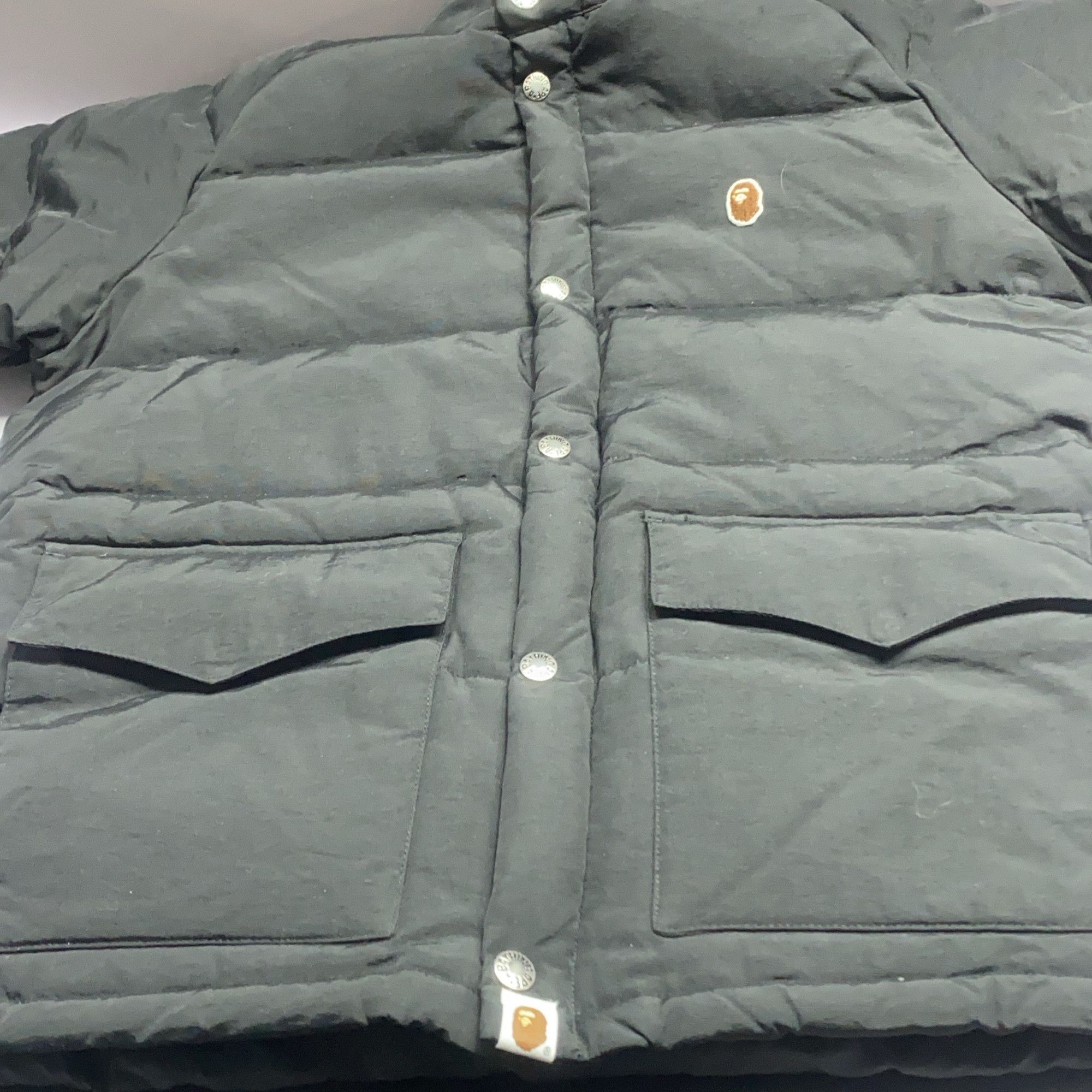 Bape A Bathing Ape Logo Embroidered Down Jacket Black Size XL Size US XL / EU 56 / 4 - 12 Thumbnail