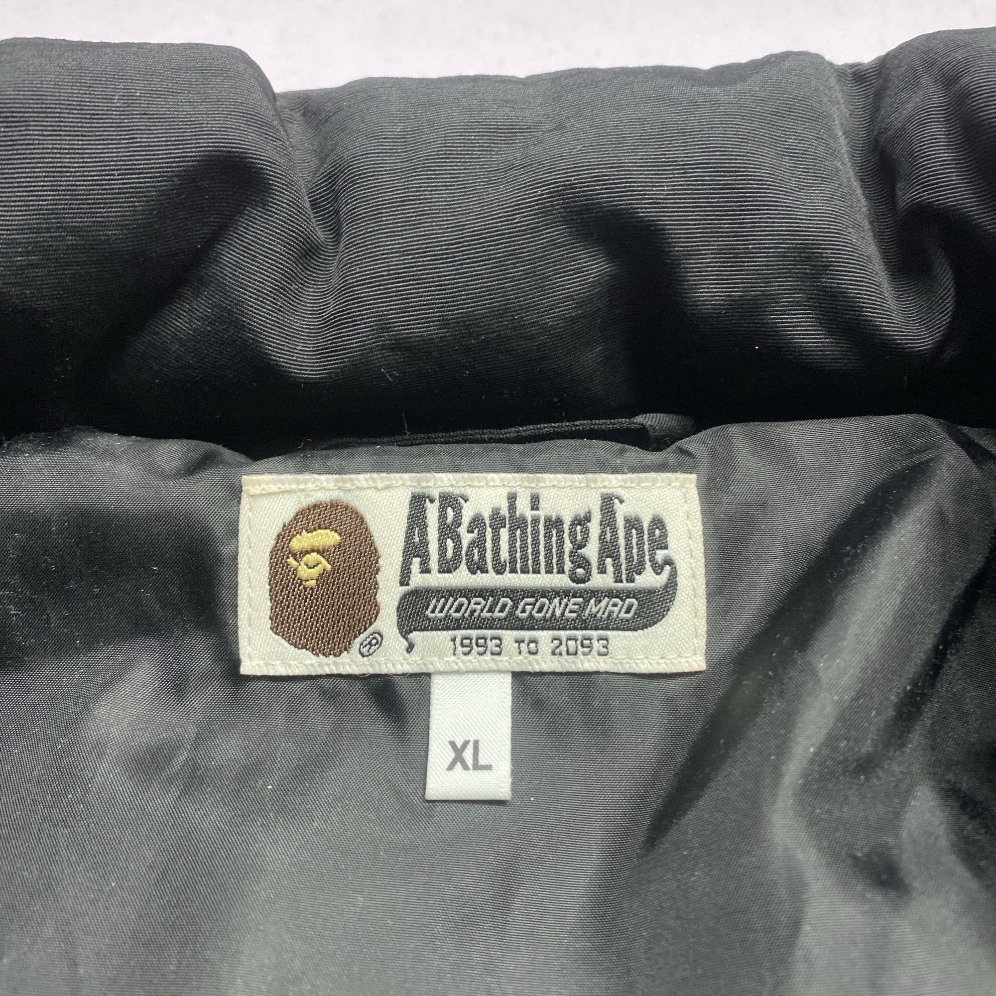 Bape A Bathing Ape Logo Embroidered Down Jacket Black Size XL Size US XL / EU 56 / 4 - 5 Thumbnail
