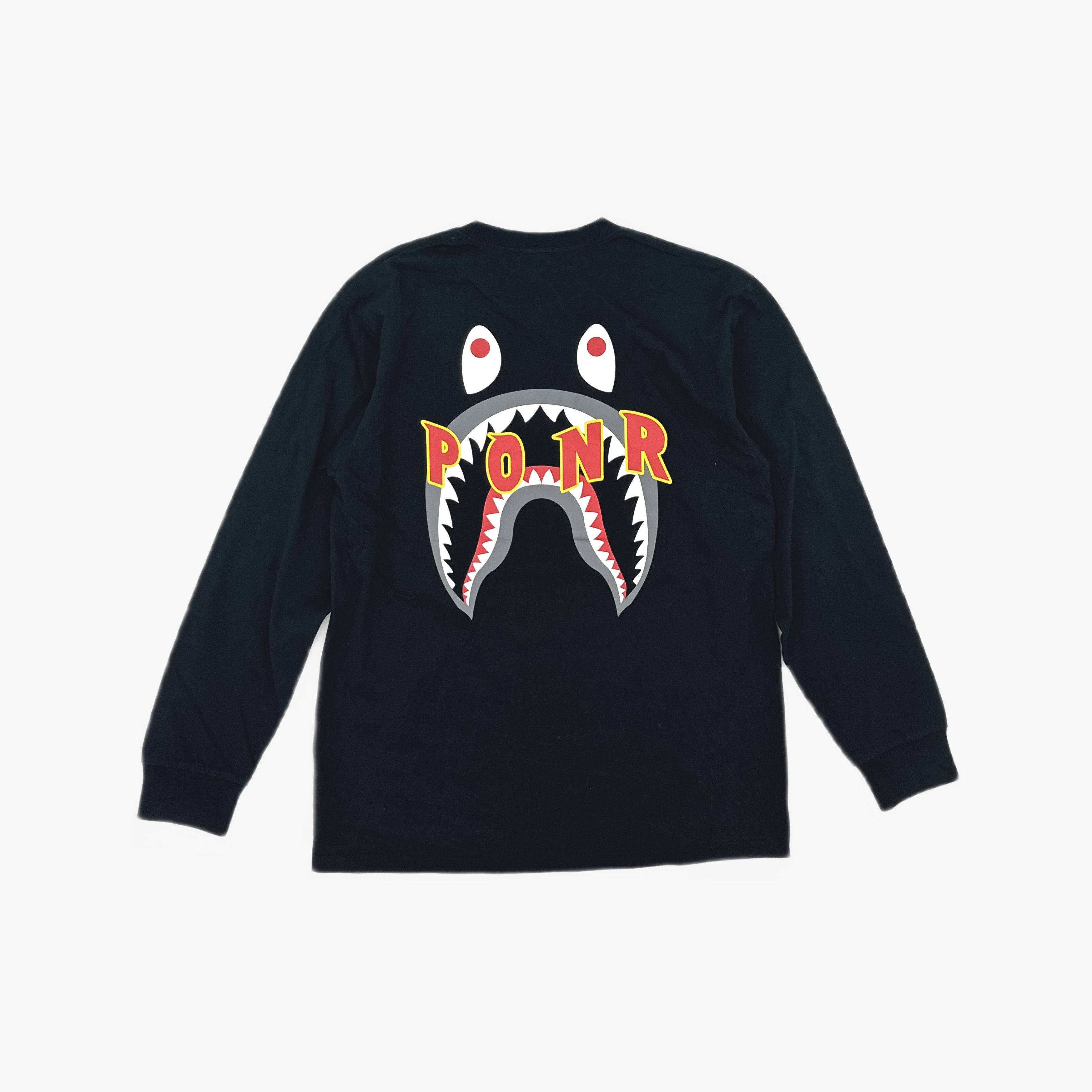 Bape A Bathing Ape Shark PONR Long Sleeve T-Shirt Size XL Size US XL / EU 56 / 4 - 2 Thumbnail