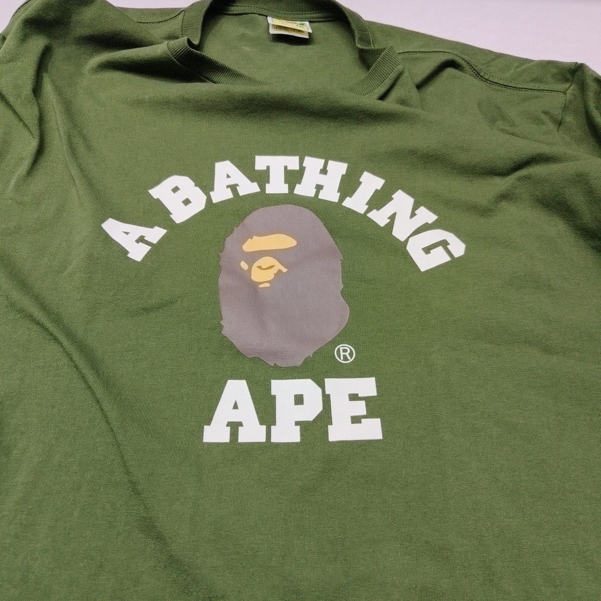 Bape A Bathing Ape Logo Print Long Sleeve T-Shirt 2XL Size US XXL / EU 58 / 5 - 5 Thumbnail