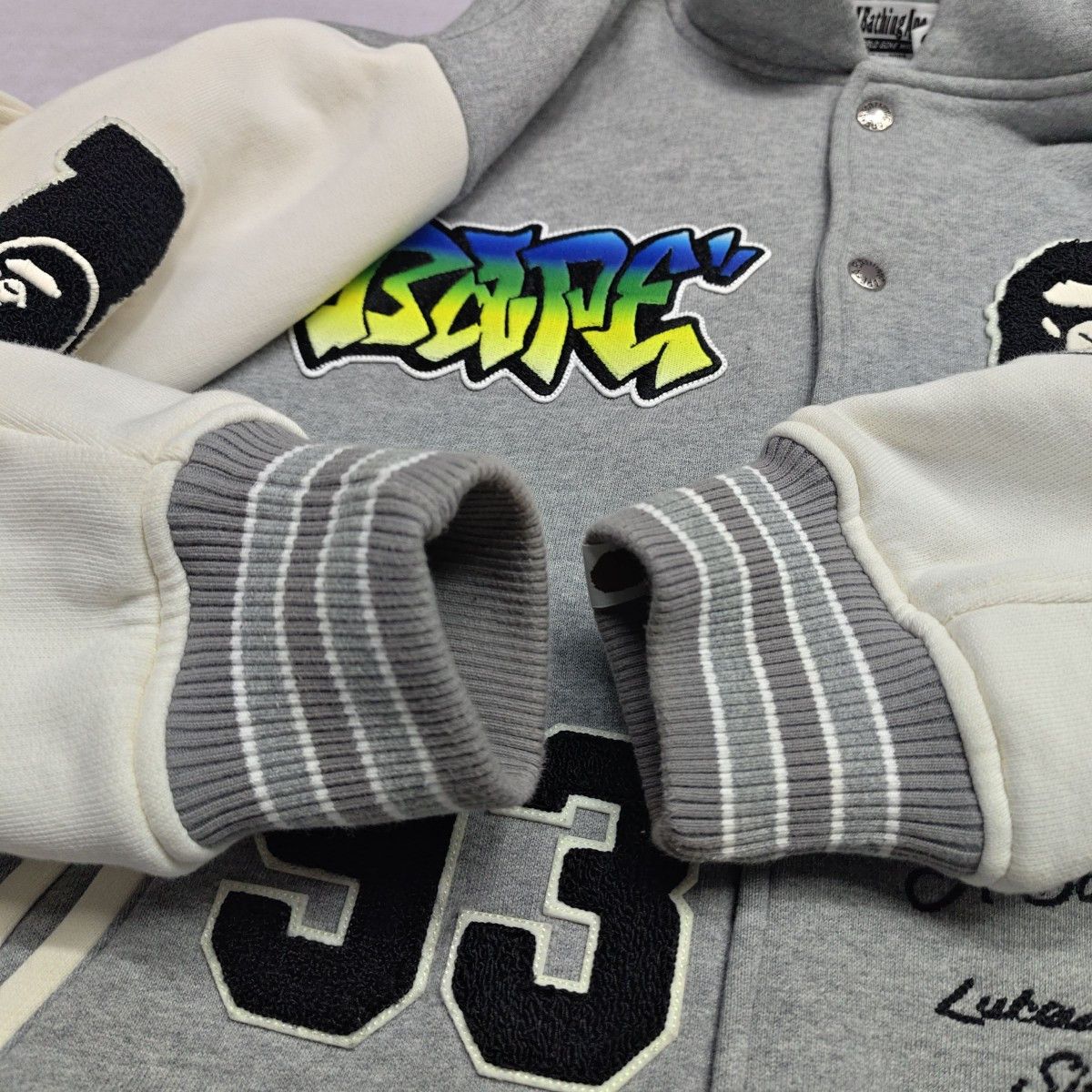 Bape A BATHING APE Logo Varsity Jacket Size M Size US M / EU 48-50 / 2 - 11 Thumbnail