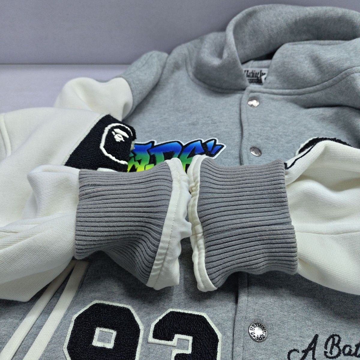 Bape A BATHING APE Logo Varsity Jacket Size M Size US M / EU 48-50 / 2 - 12 Thumbnail