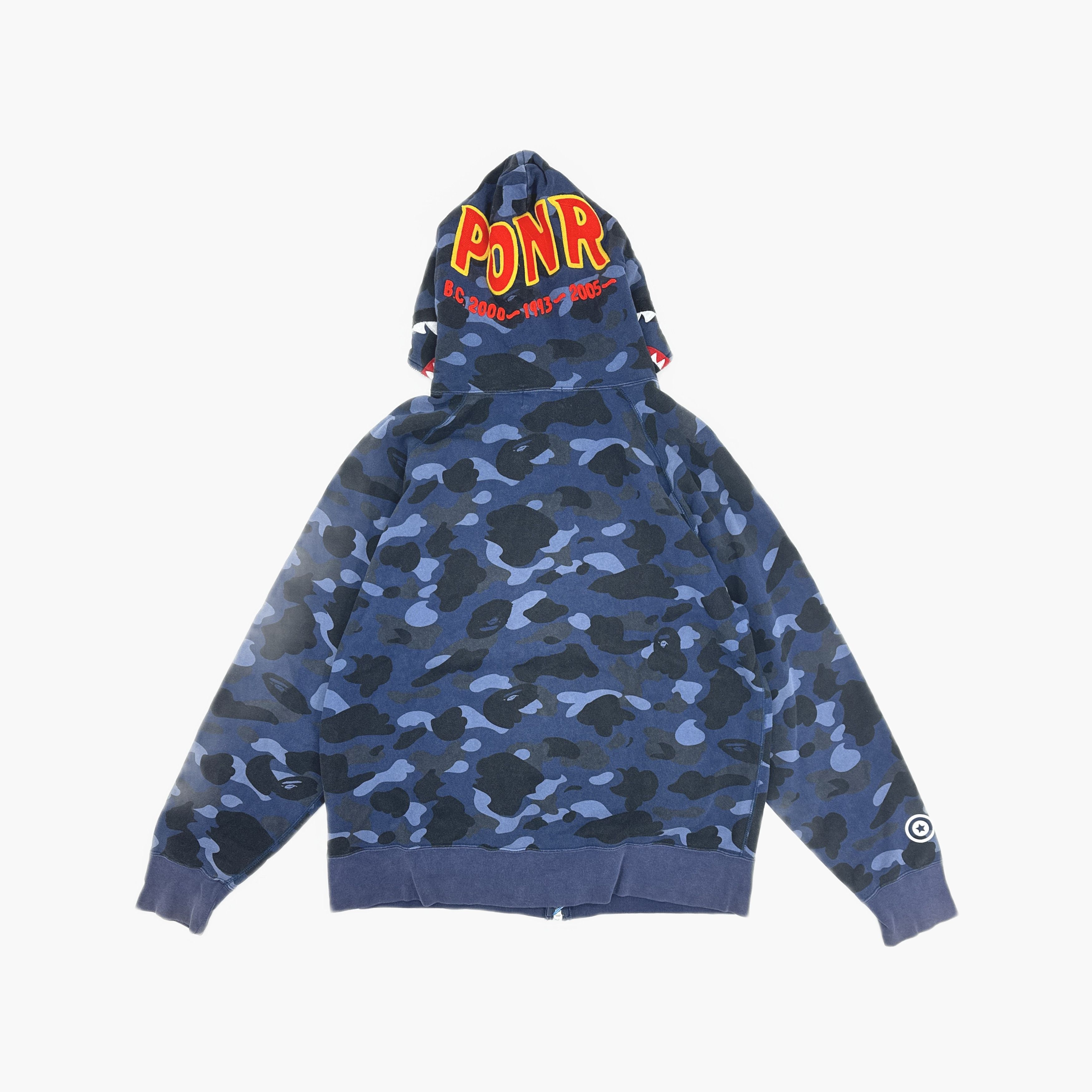 Bape A Bathing Ape Blue Camo Shark Hoodie 2XL Size US XXL / EU 58 / 5 - 2 Thumbnail