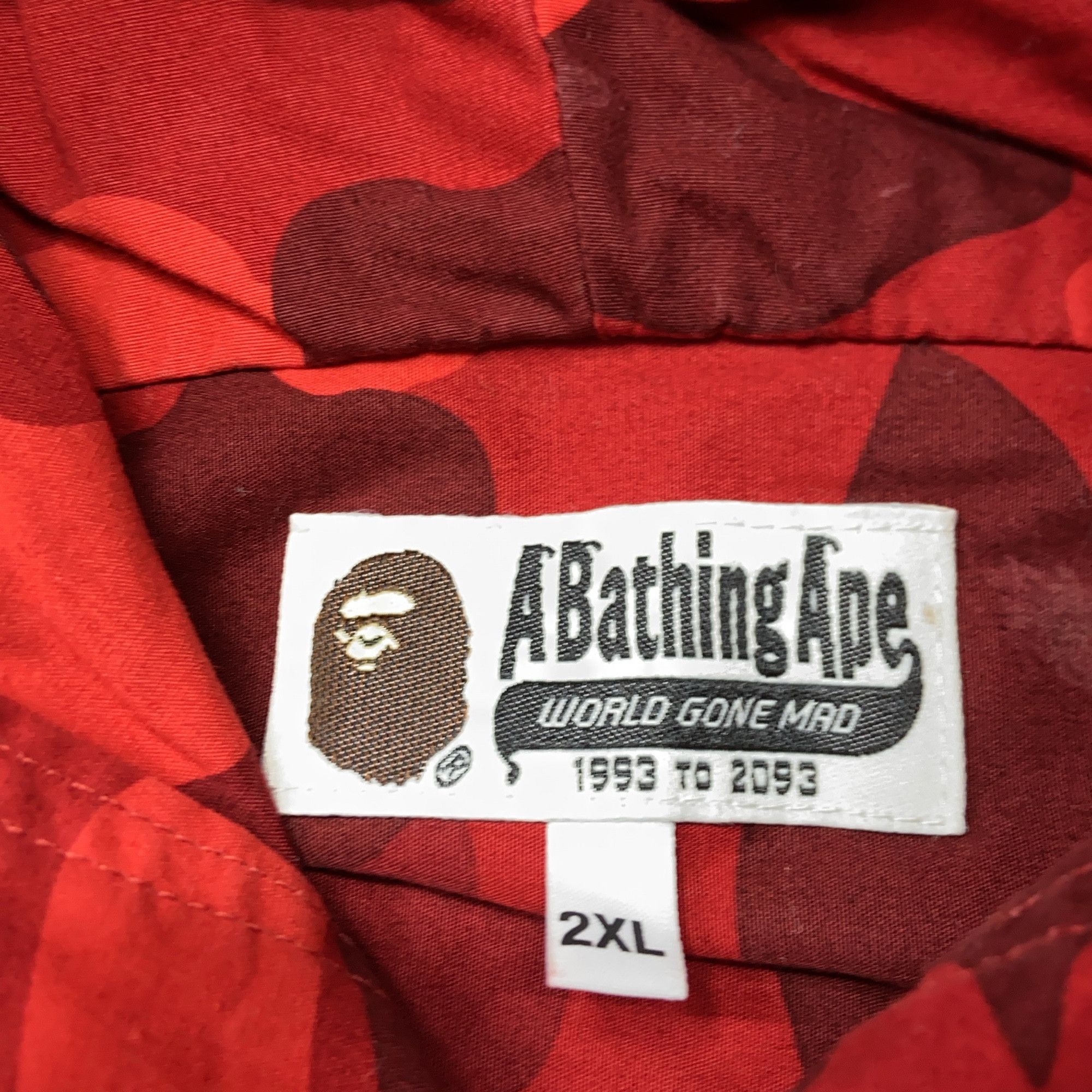 Bape A BATHING APE Red Camo Graphic Hooded Jacket Size XXL Size US XXL / EU 58 / 5 - 9 Thumbnail
