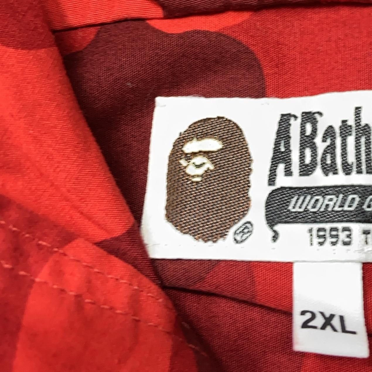 Bape A BATHING APE Red Camo Graphic Hooded Jacket Size XXL Size US XXL / EU 58 / 5 - 7 Thumbnail