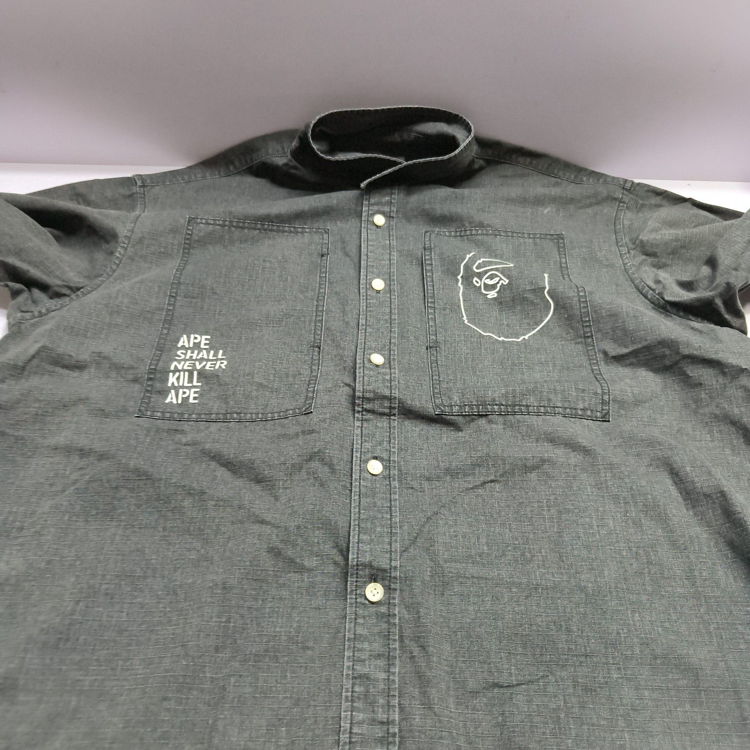 Bape A Bathing APE Ape Shall Never Kill Ape Button Up Shirt XL Size US XL / EU 56 / 4 - 10 Thumbnail