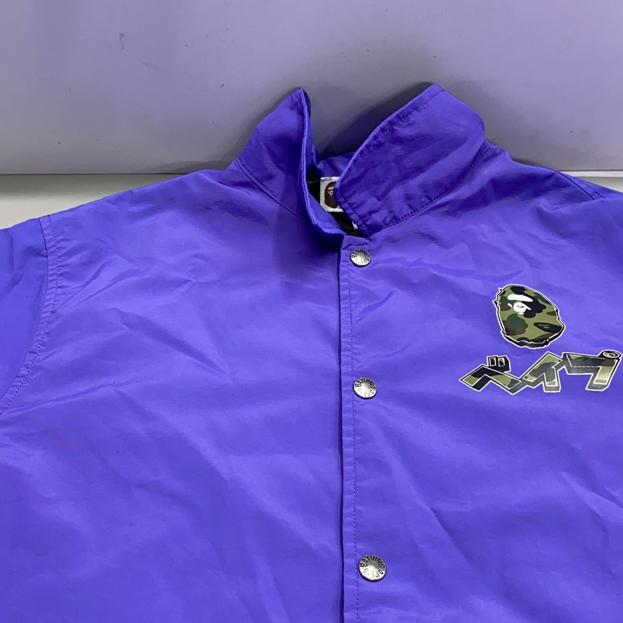 Bape A Bathing Ape Camo Logo Coach Jacket Size L Size US L / EU 52-54 / 3 - 9 Thumbnail