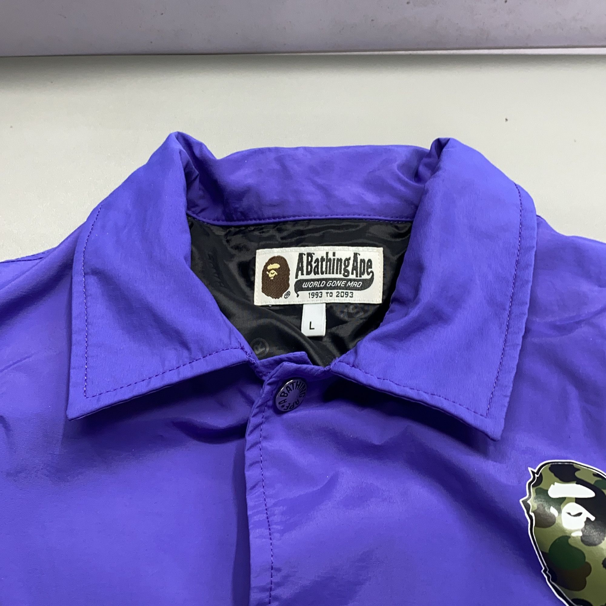 Bape A Bathing Ape Camo Logo Coach Jacket Size L Size US L / EU 52-54 / 3 - 7 Thumbnail