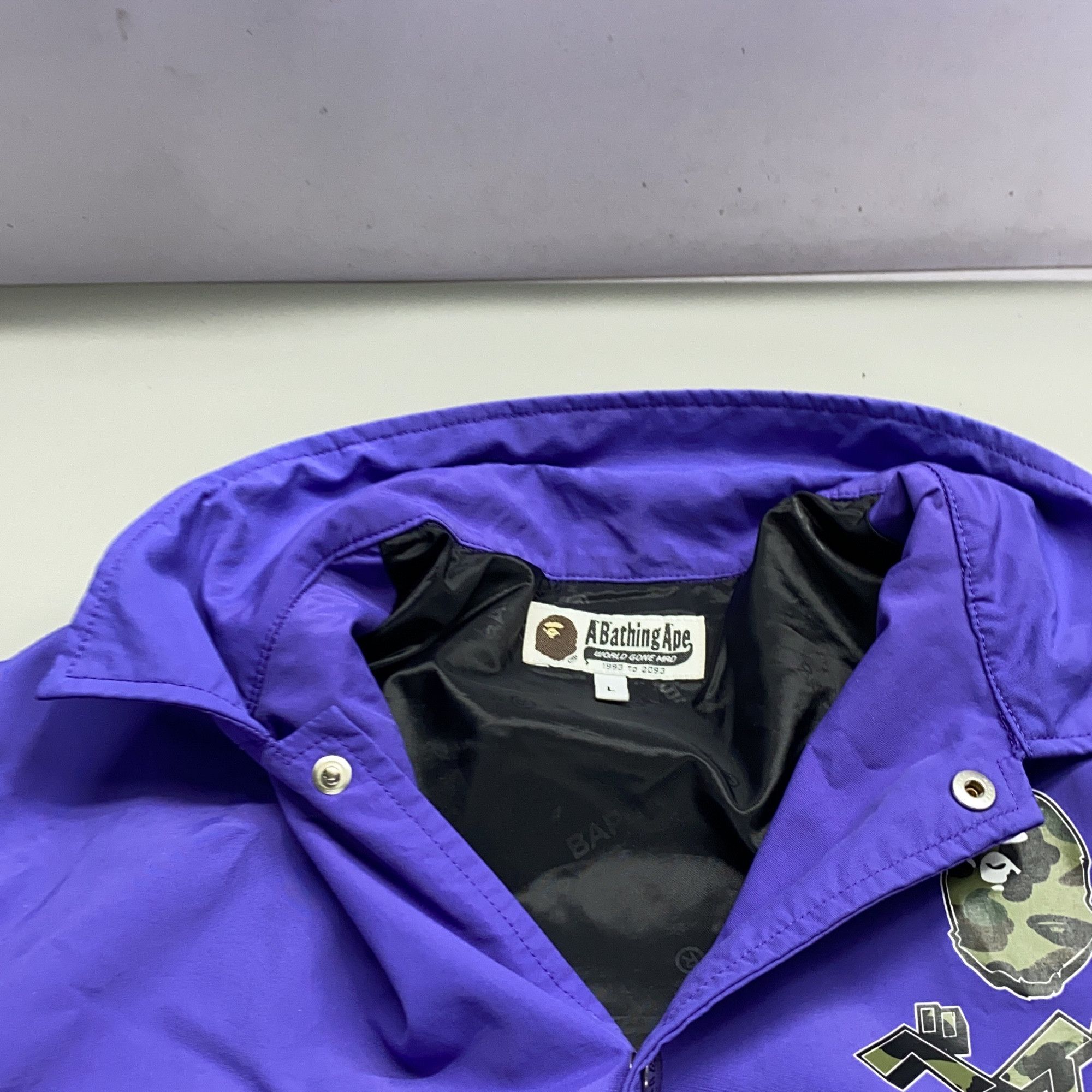 Bape A Bathing Ape Camo Logo Coach Jacket Size L Size US L / EU 52-54 / 3 - 8 Thumbnail