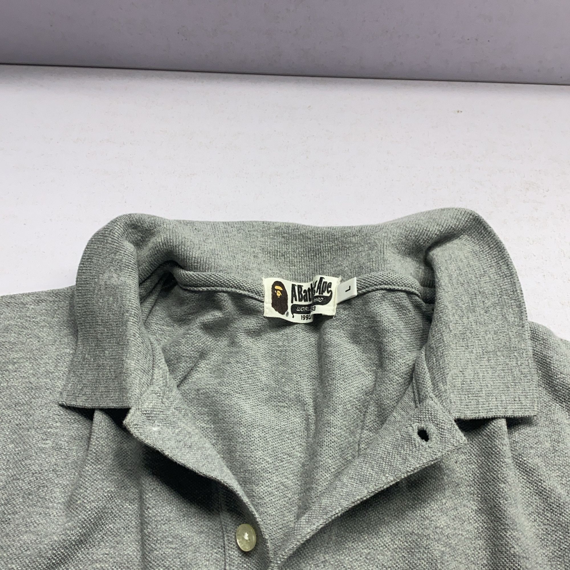 Bape A BATHING APE Gold Ape Head Polo Shirt Size L Size US L / EU 52-54 / 3 - 8 Thumbnail