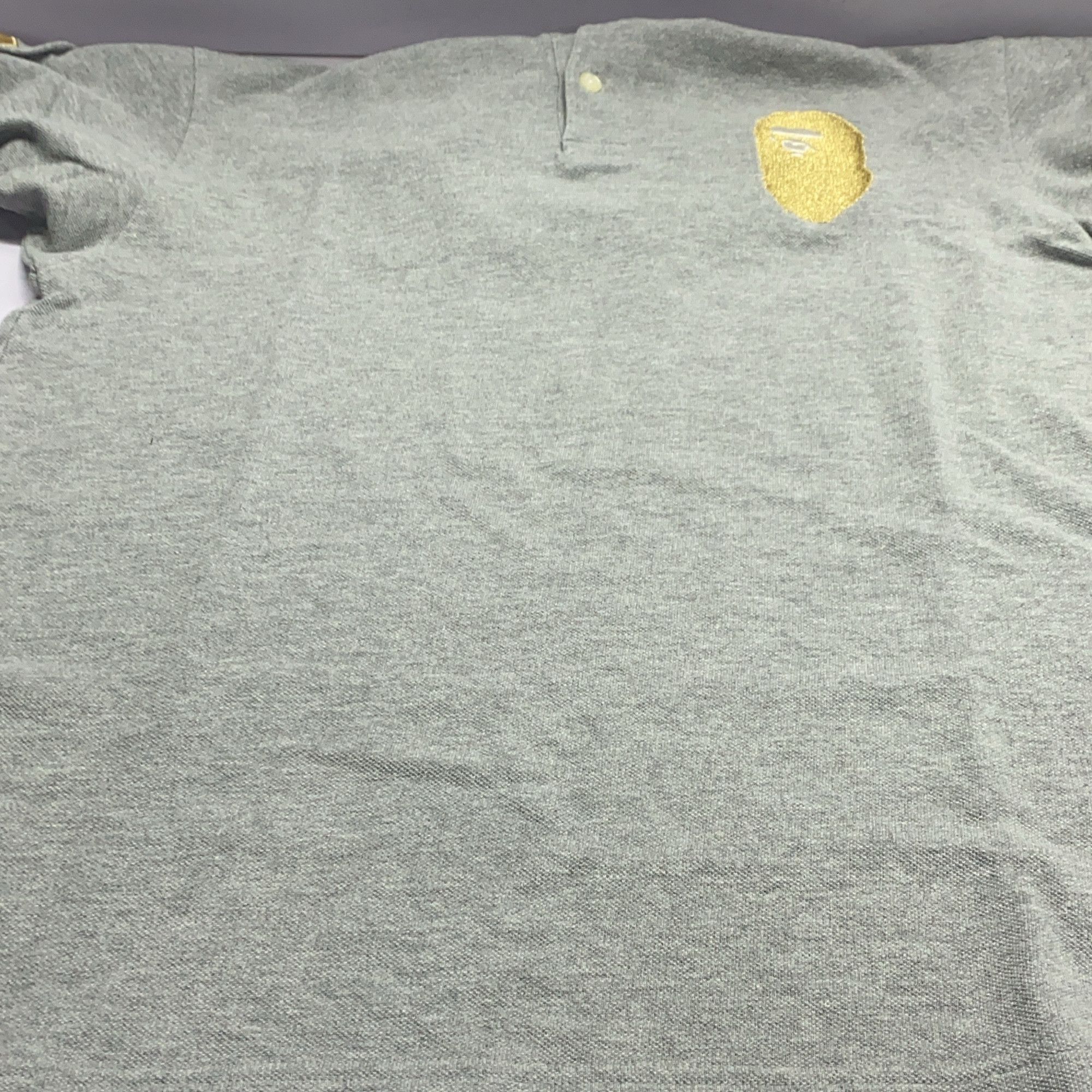 Bape A BATHING APE Gold Ape Head Polo Shirt Size L Size US L / EU 52-54 / 3 - 11 Thumbnail
