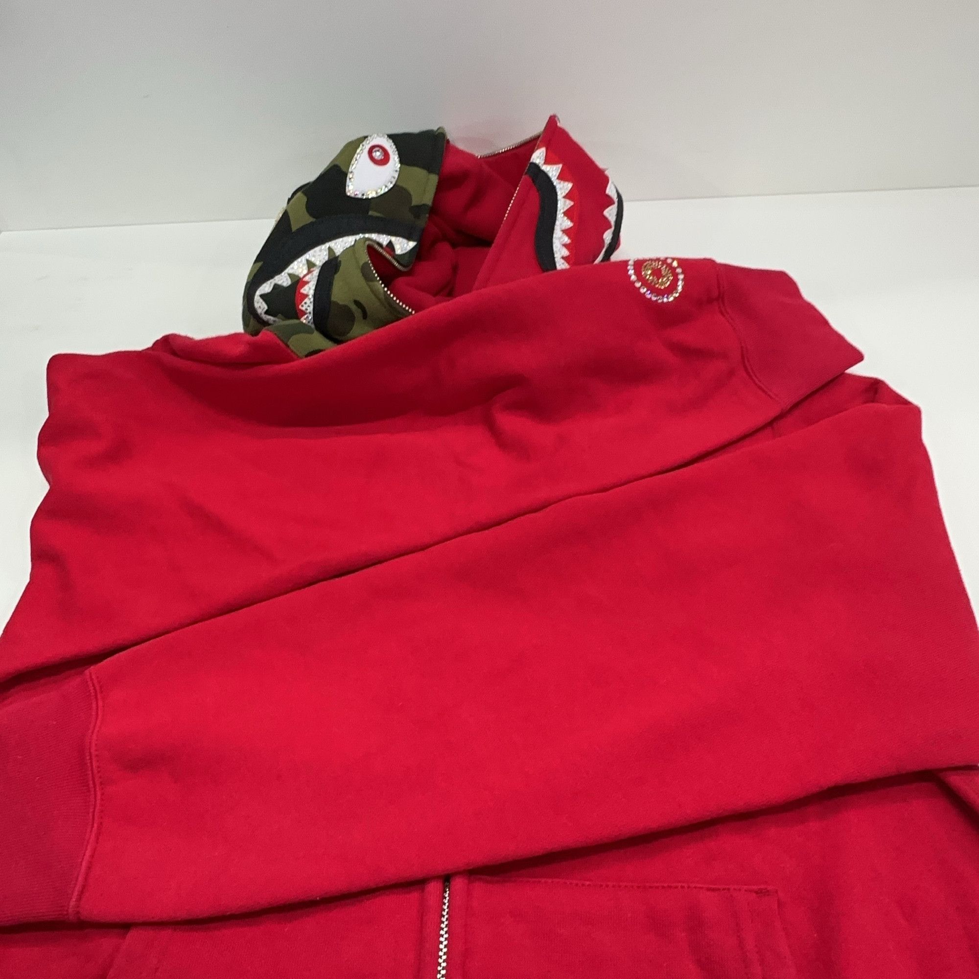 Bape A Bathing Ape Shark Full Zip Hoodie Red Size L Size US L / EU 52-54 / 3 - 10 Thumbnail