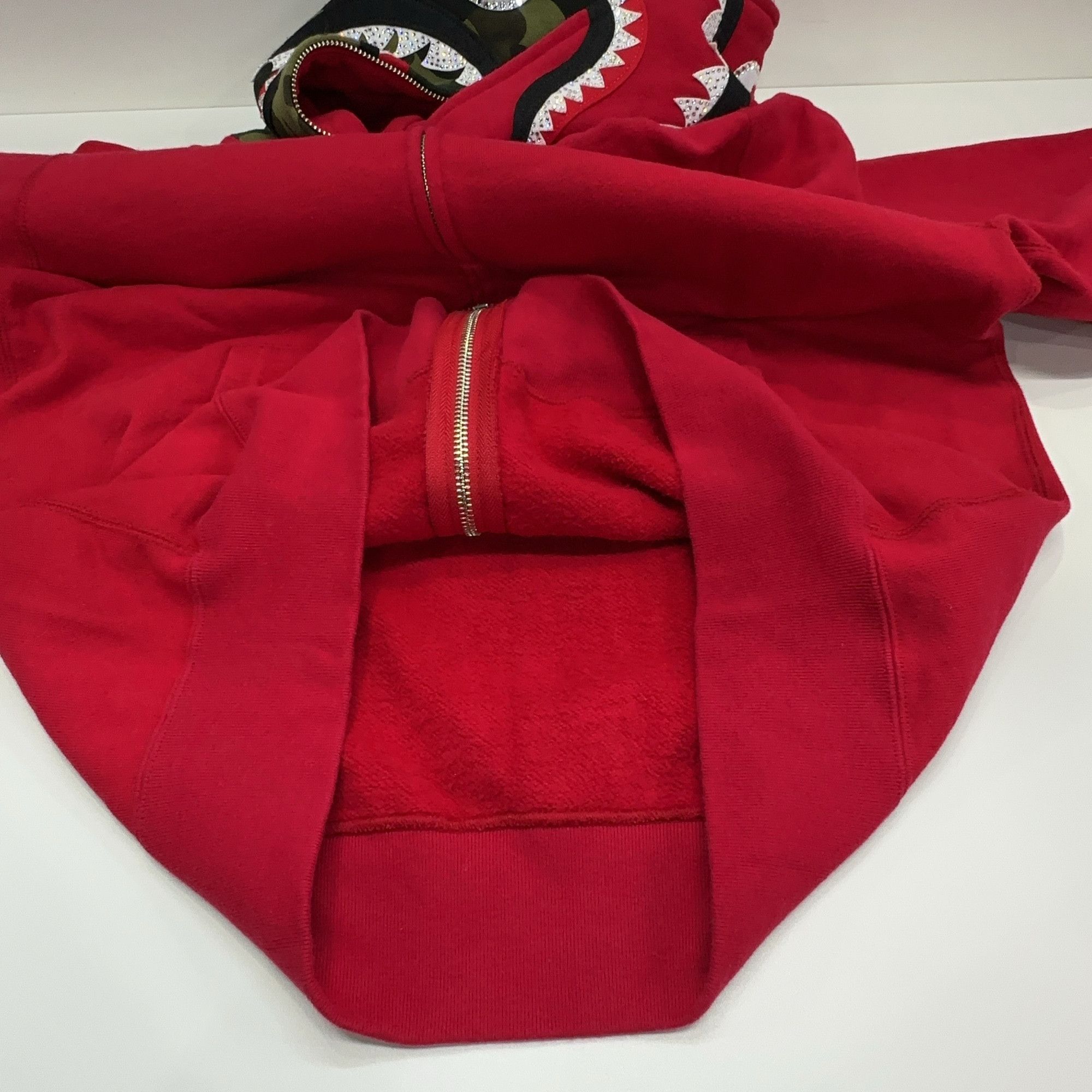 Bape A Bathing Ape Shark Full Zip Hoodie Red Size L Size US L / EU 52-54 / 3 - 9 Thumbnail