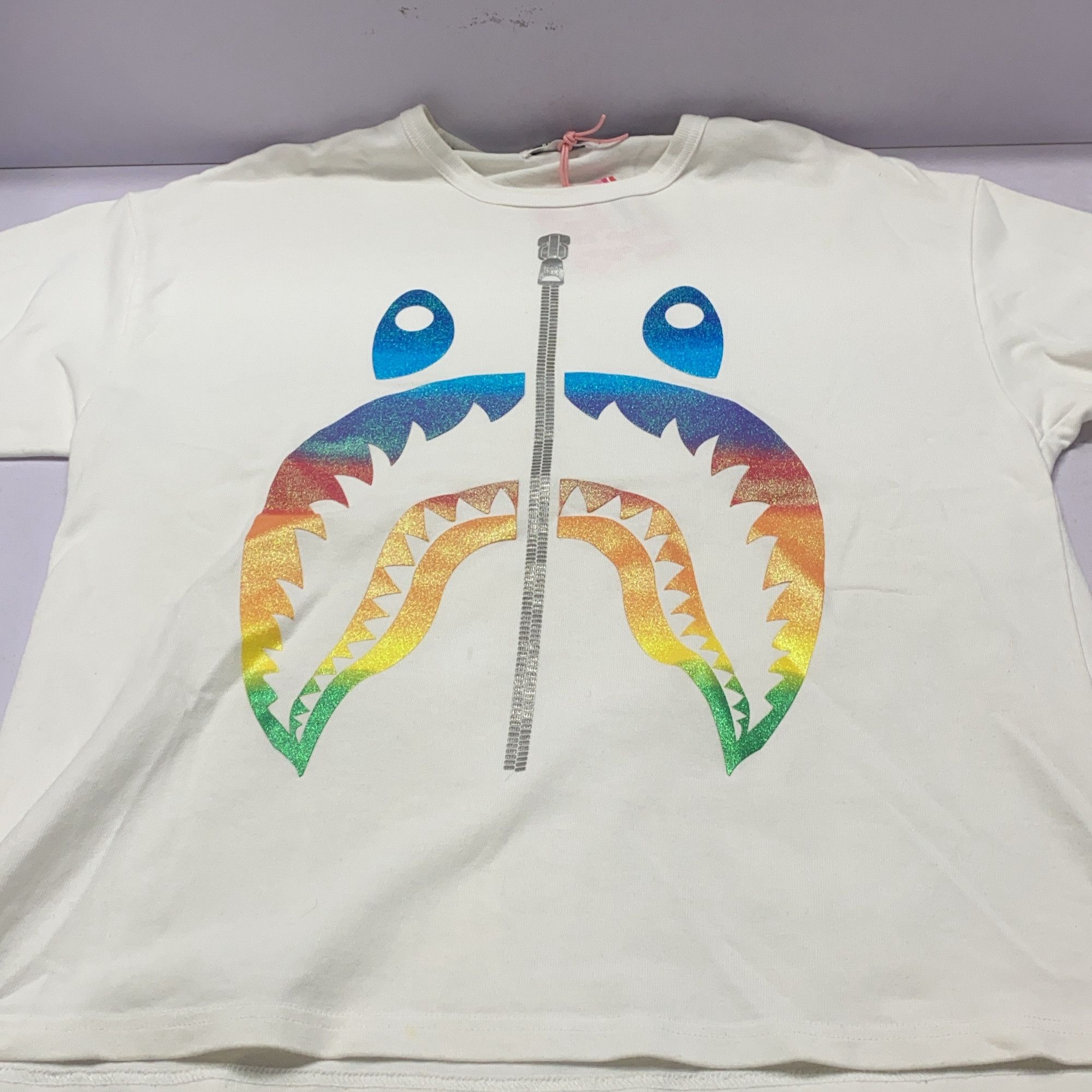 Bape A Bathing Ape Shark Glitter T-Shirt Size F Size ONE SIZE - 13 Thumbnail