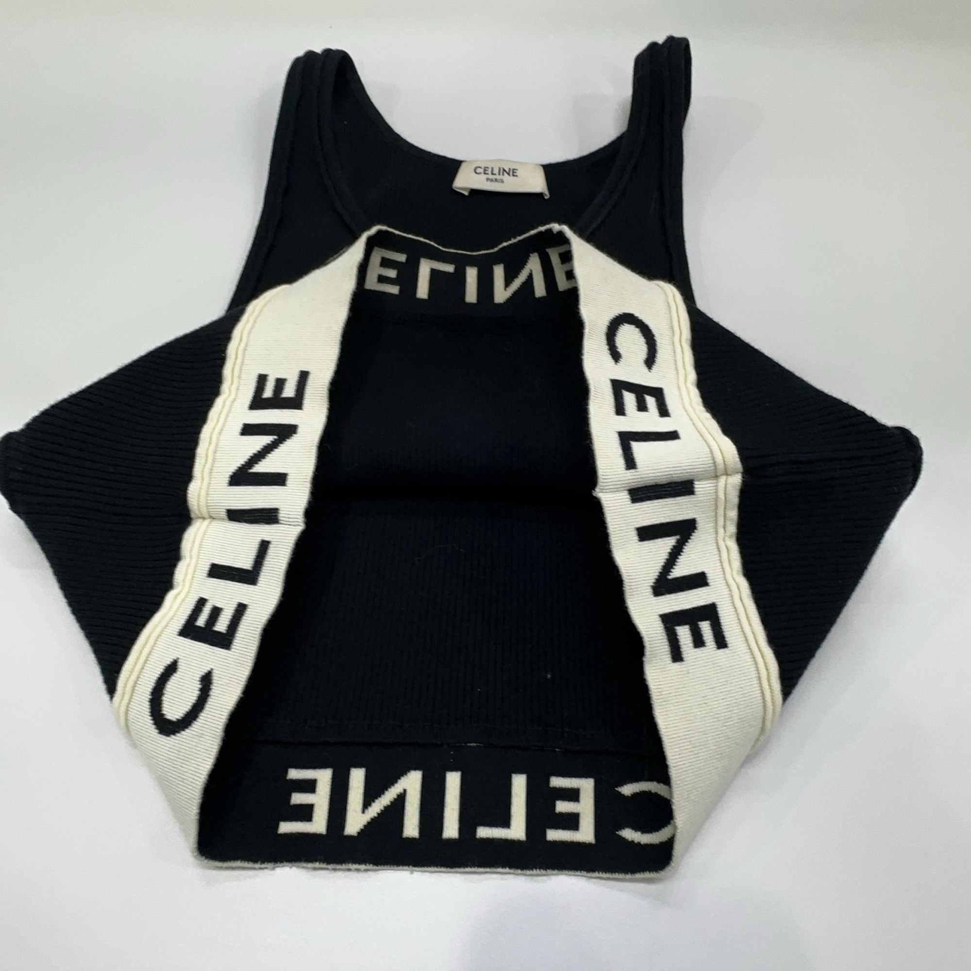 Celine Celine Logo Band Crop Top Size L Size L / US 10 / IT 46 - 9 Thumbnail
