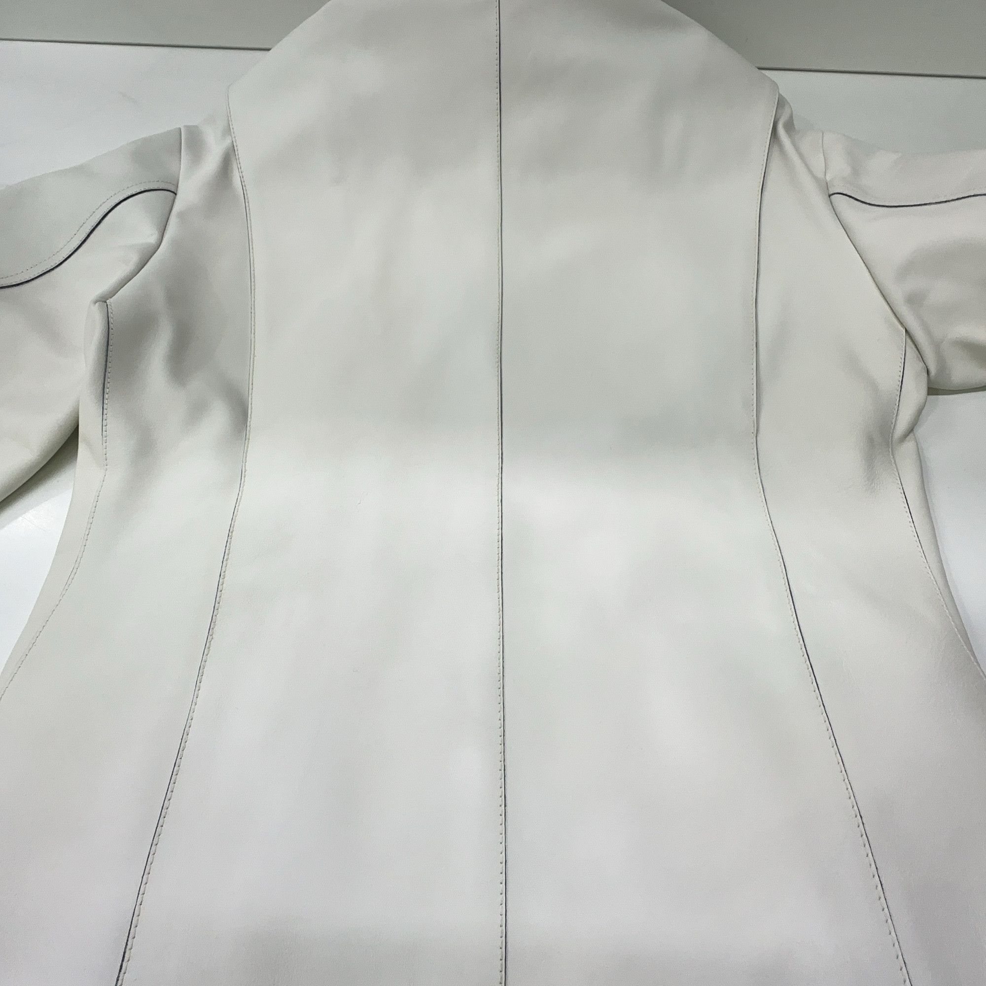 Celine Celine White Leather Moto Jacket Size 38 Size S / US 4 / IT 40 - 20 Thumbnail