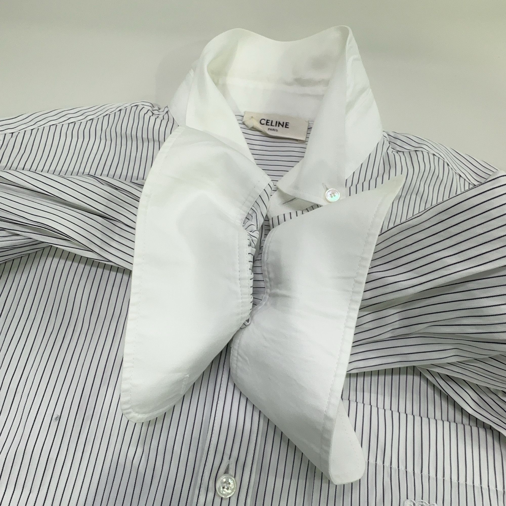 Celine CELINE Striped Poplin Button Up Shirt Size 36 Size XS / US 0-2 / IT 36-38 - 7 Thumbnail