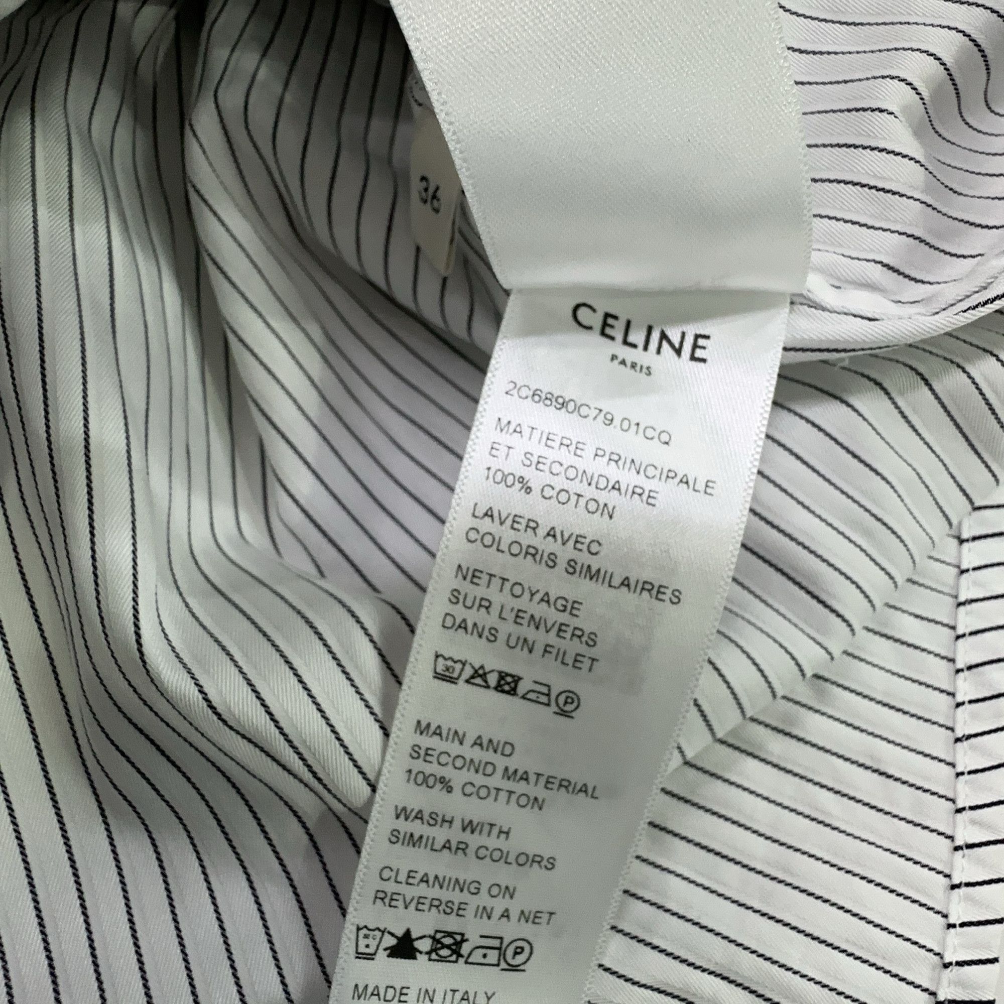 Celine CELINE Striped Poplin Button Up Shirt Size 36 Size XS / US 0-2 / IT 36-38 - 4 Thumbnail