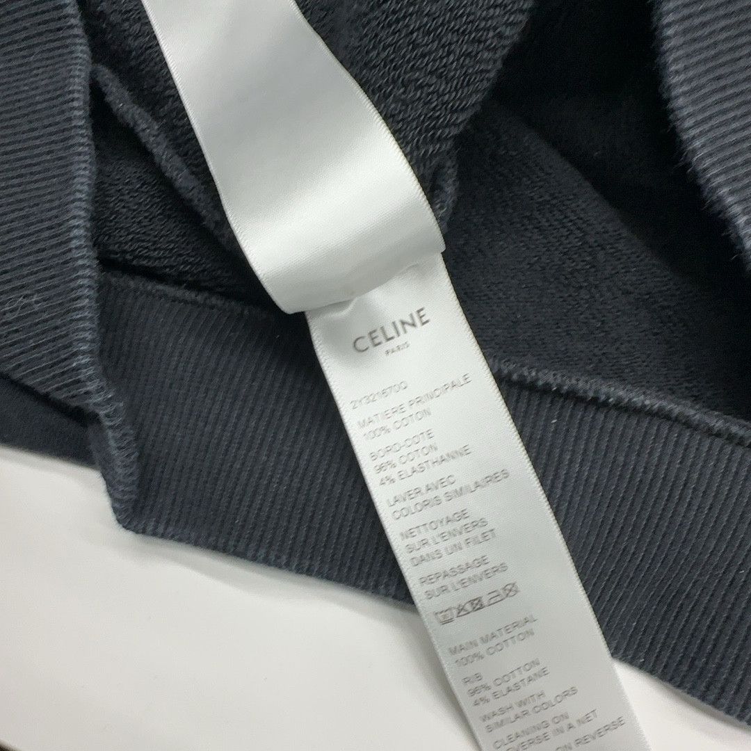 Celine Celine Logo Hoodie Black Size L Size US L / EU 52-54 / 3 - 4 Thumbnail