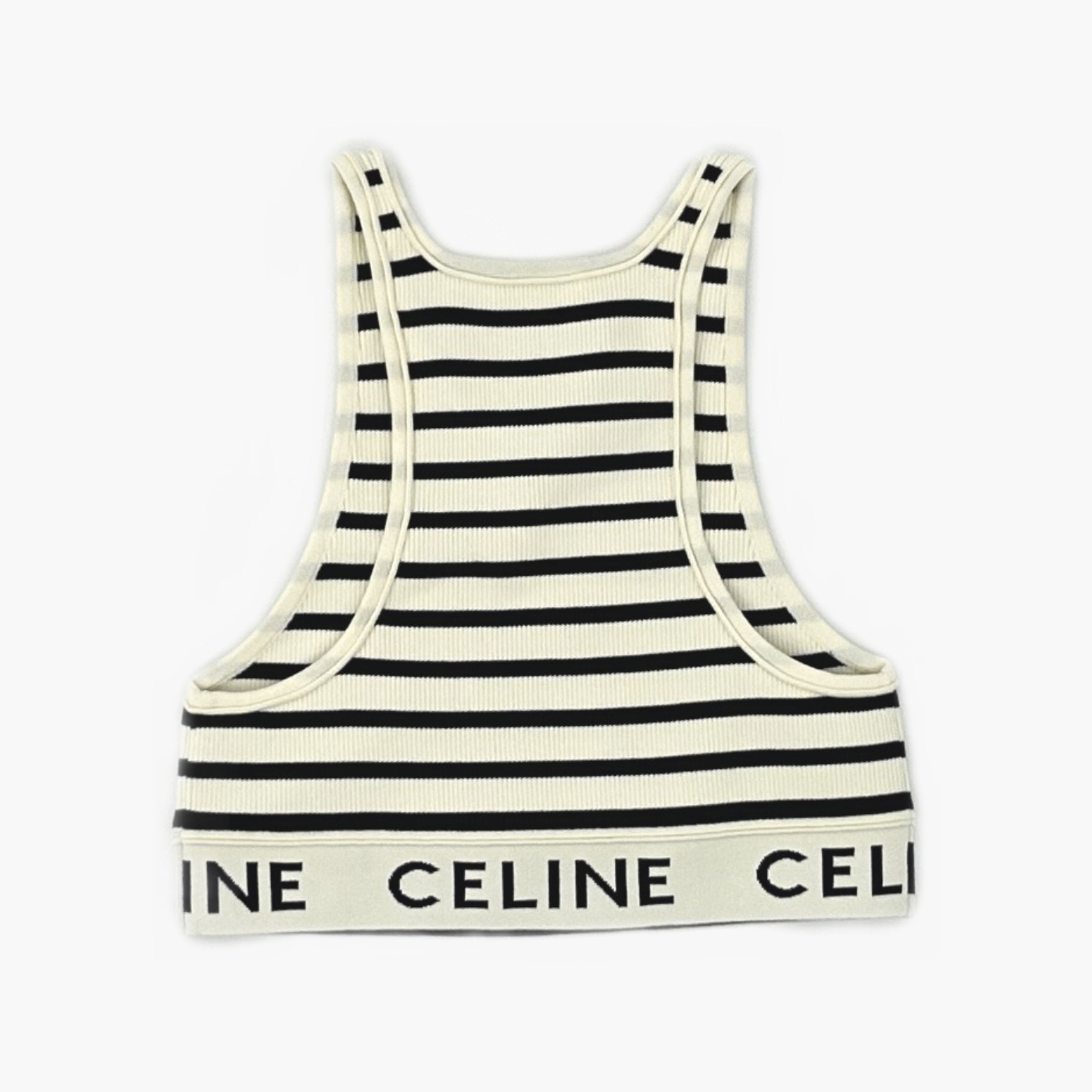 Celine Celine Striped Logo Tank Top Size S Size S / US 4 / IT 40 - 2 Thumbnail