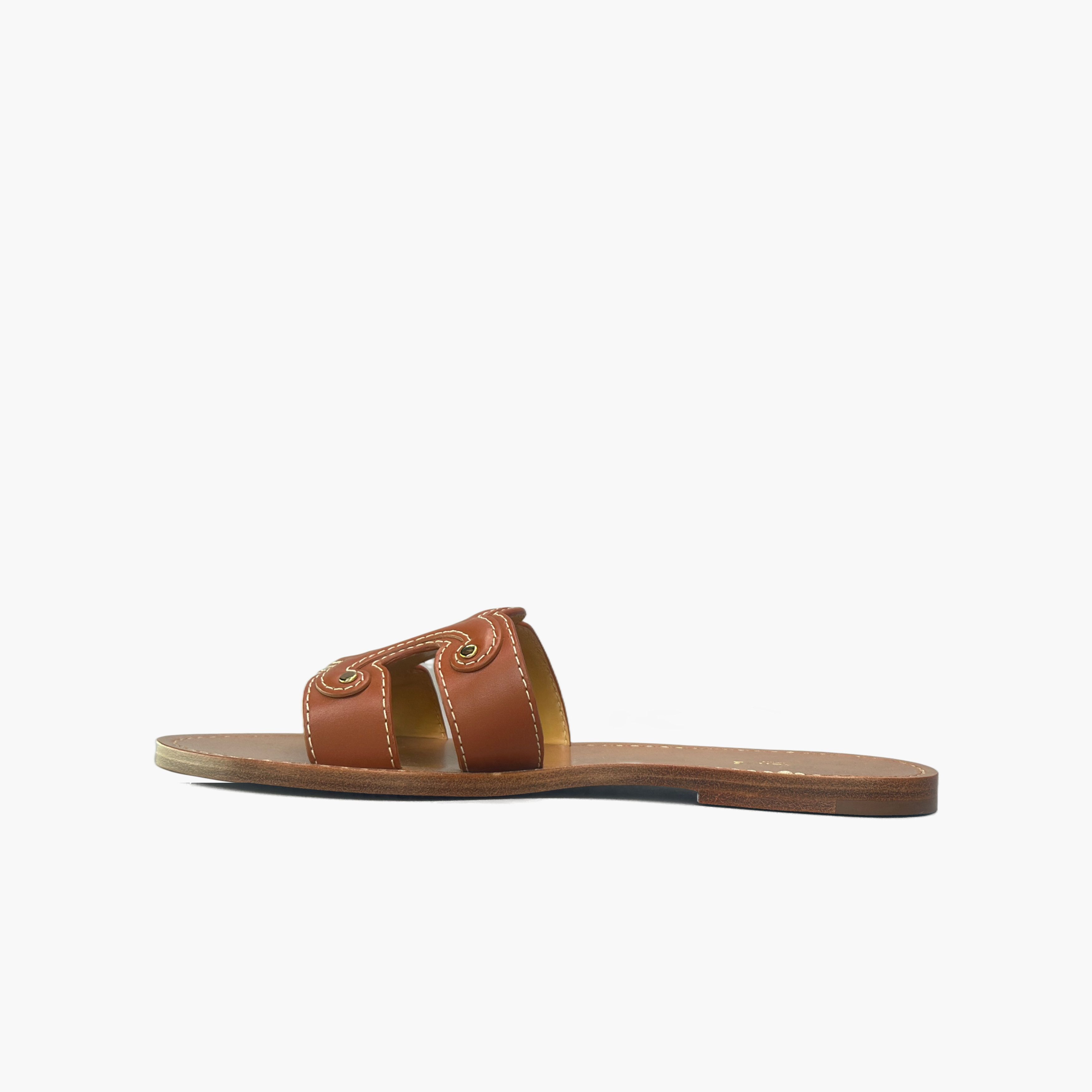 Celine Celine Triomphe Leather Slides Size 37 Size US 7 / IT 37 - 3 Thumbnail