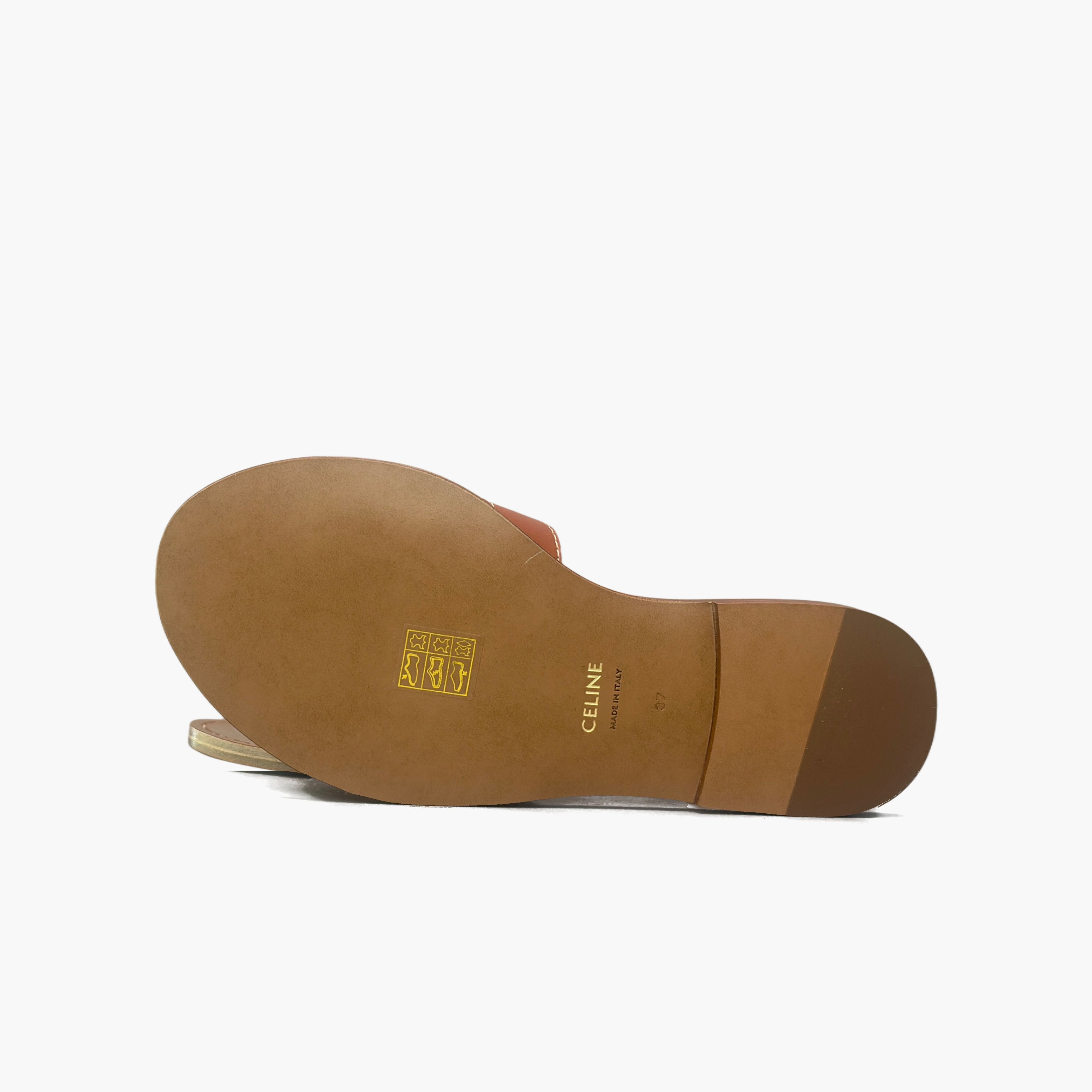 Celine Celine Triomphe Leather Slides Size 37 Size US 7 / IT 37 - 8 Thumbnail