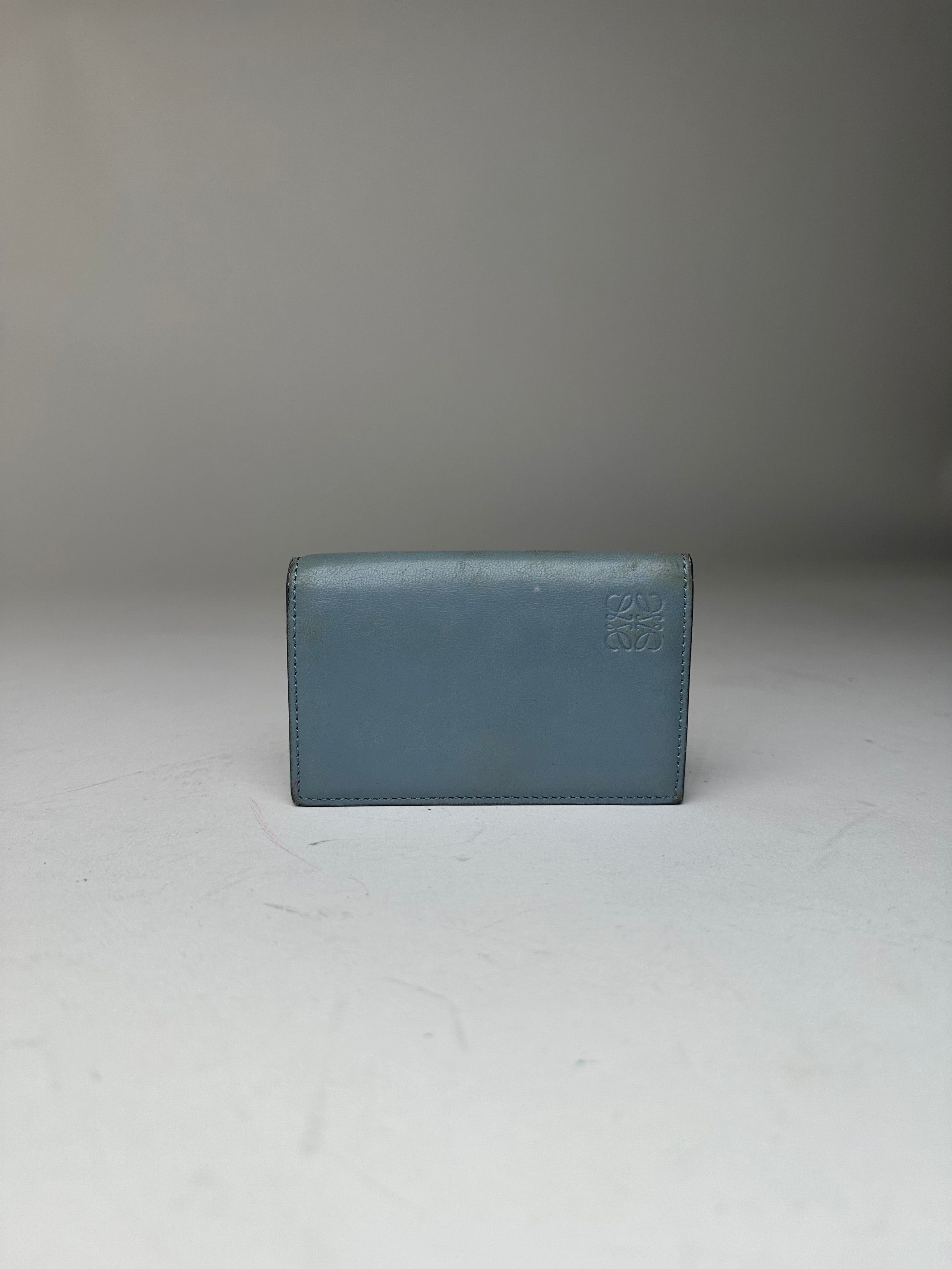 Loewe Vintage Anagram Bifold Card Holder Pale Blue Leather Size ONE SIZE - 2 Thumbnail
