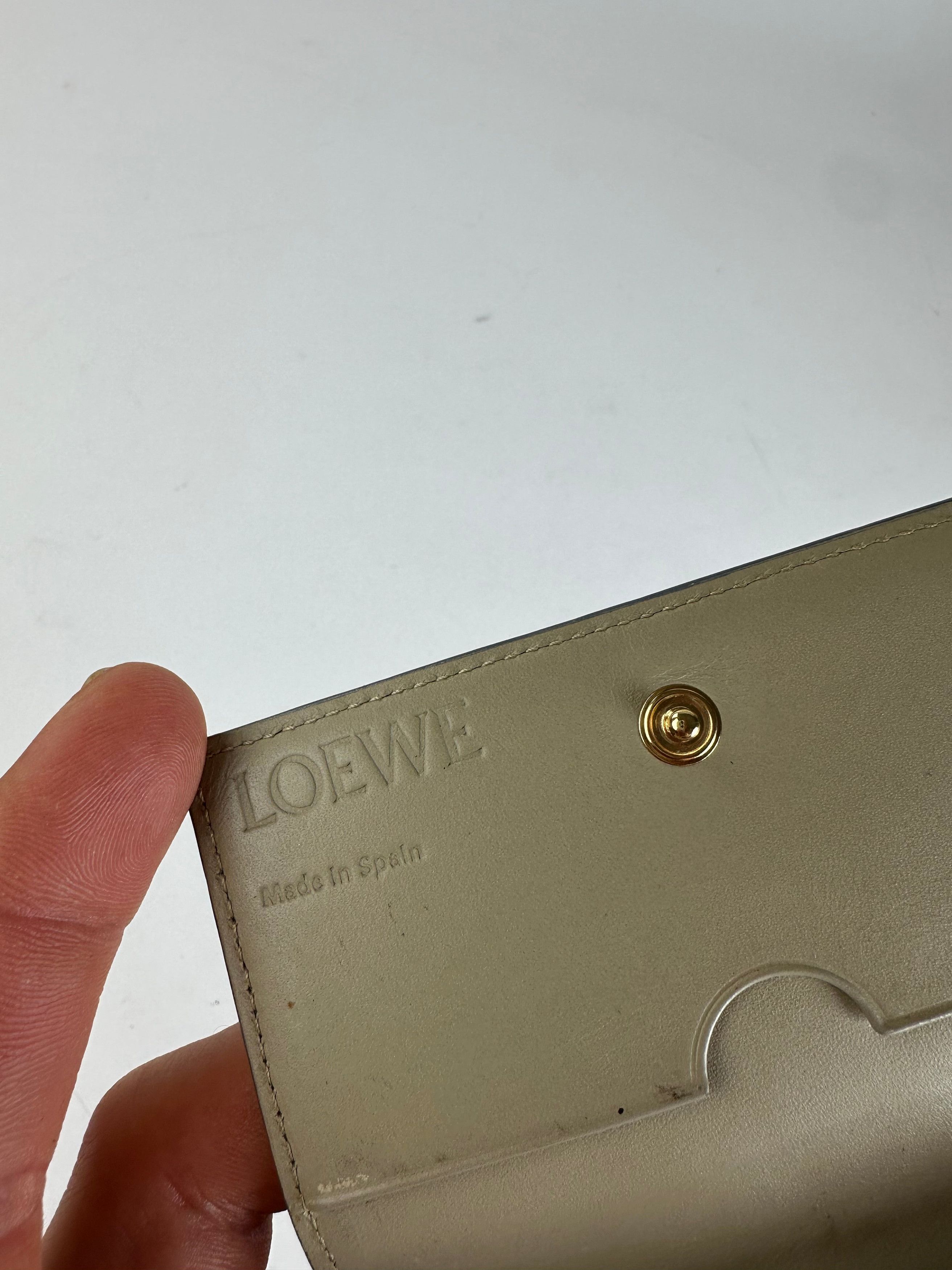 Loewe Vintage Anagram Bifold Card Holder Pale Blue Leather Size ONE SIZE - 6 Thumbnail
