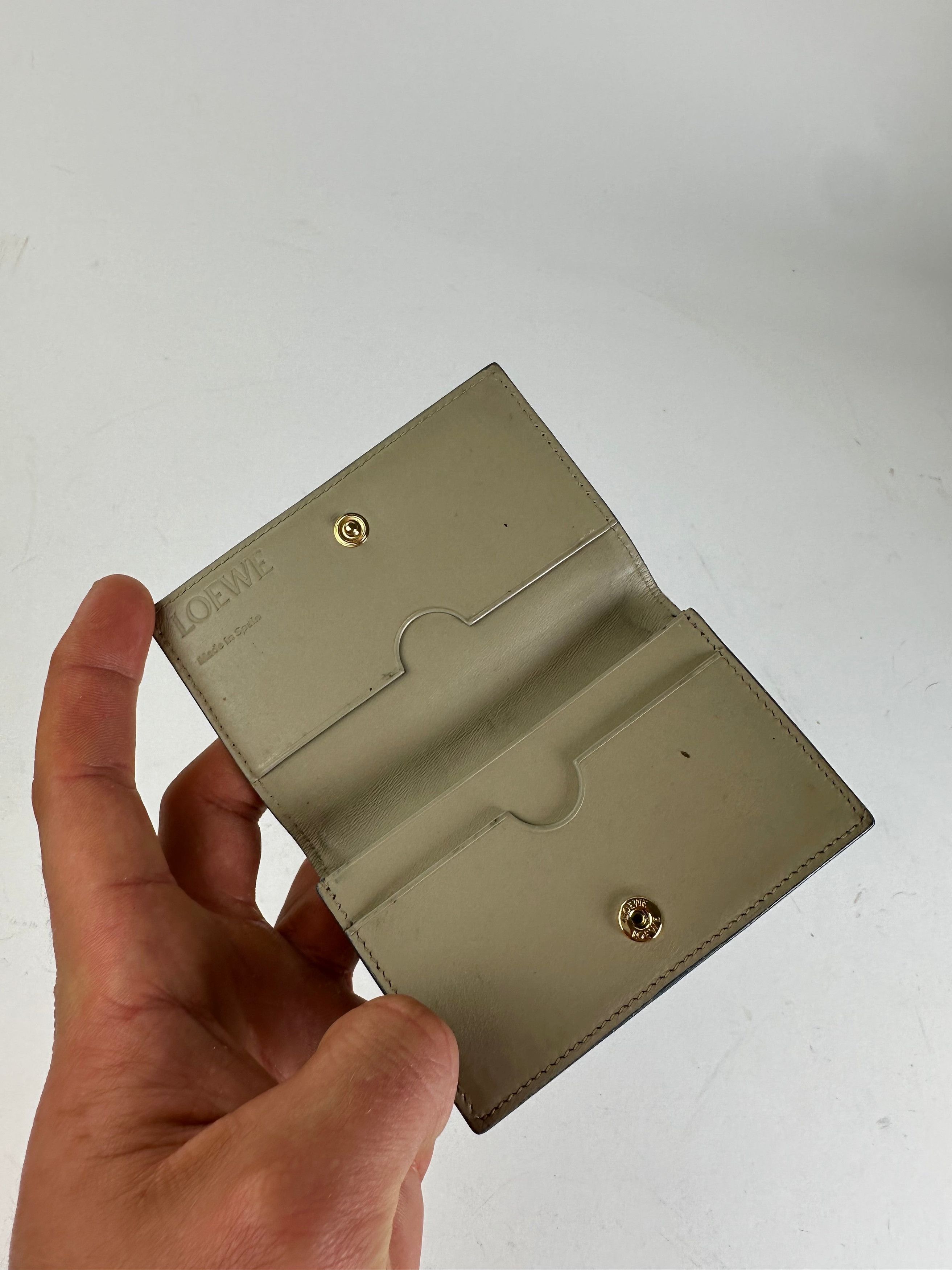 Loewe Vintage Anagram Bifold Card Holder Pale Blue Leather Size ONE SIZE - 5 Thumbnail