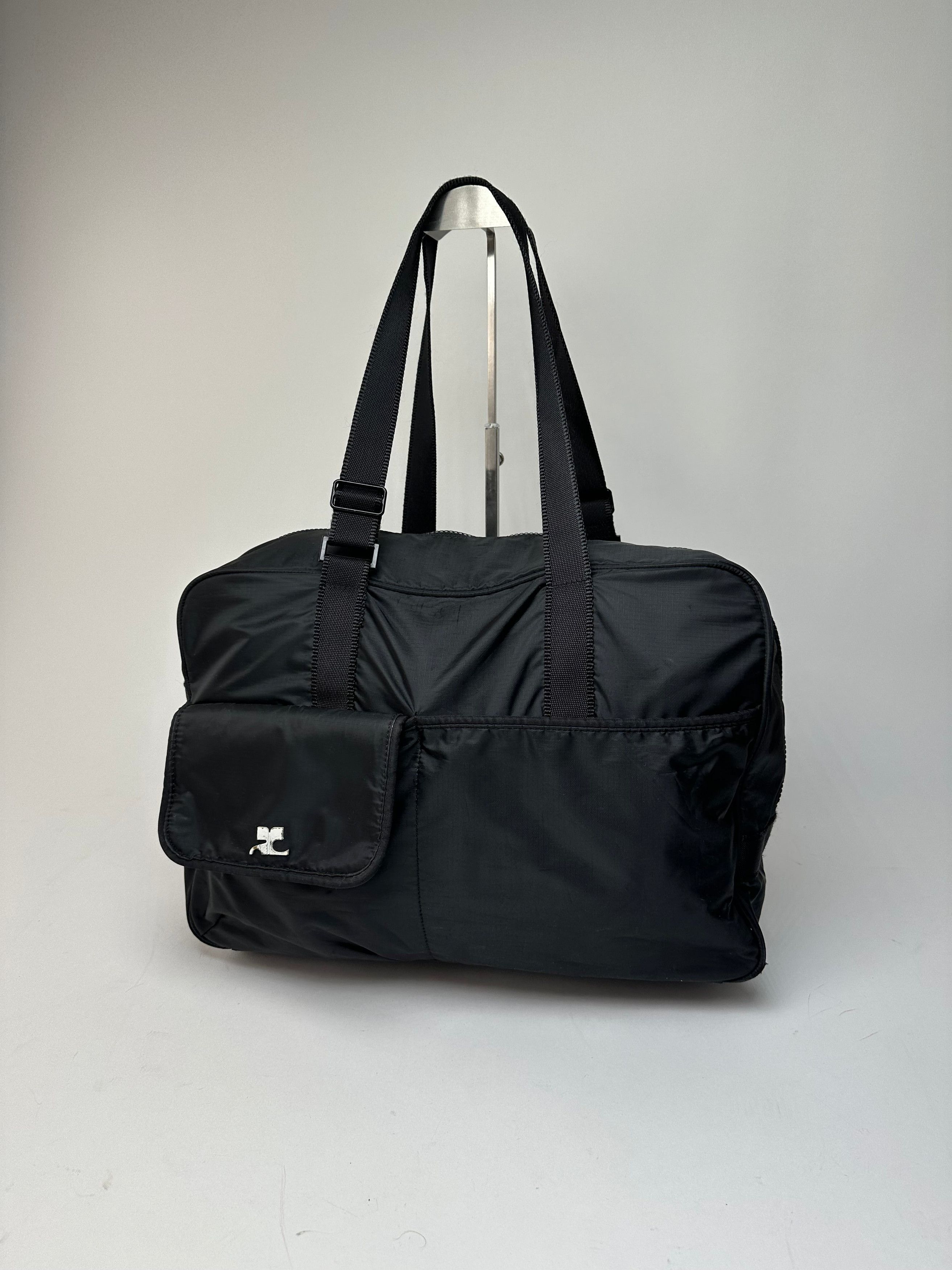 Courreges Vintage Ripstop Nylon Weekender Duffle Bag Black Size ONE SIZE - 8 Thumbnail
