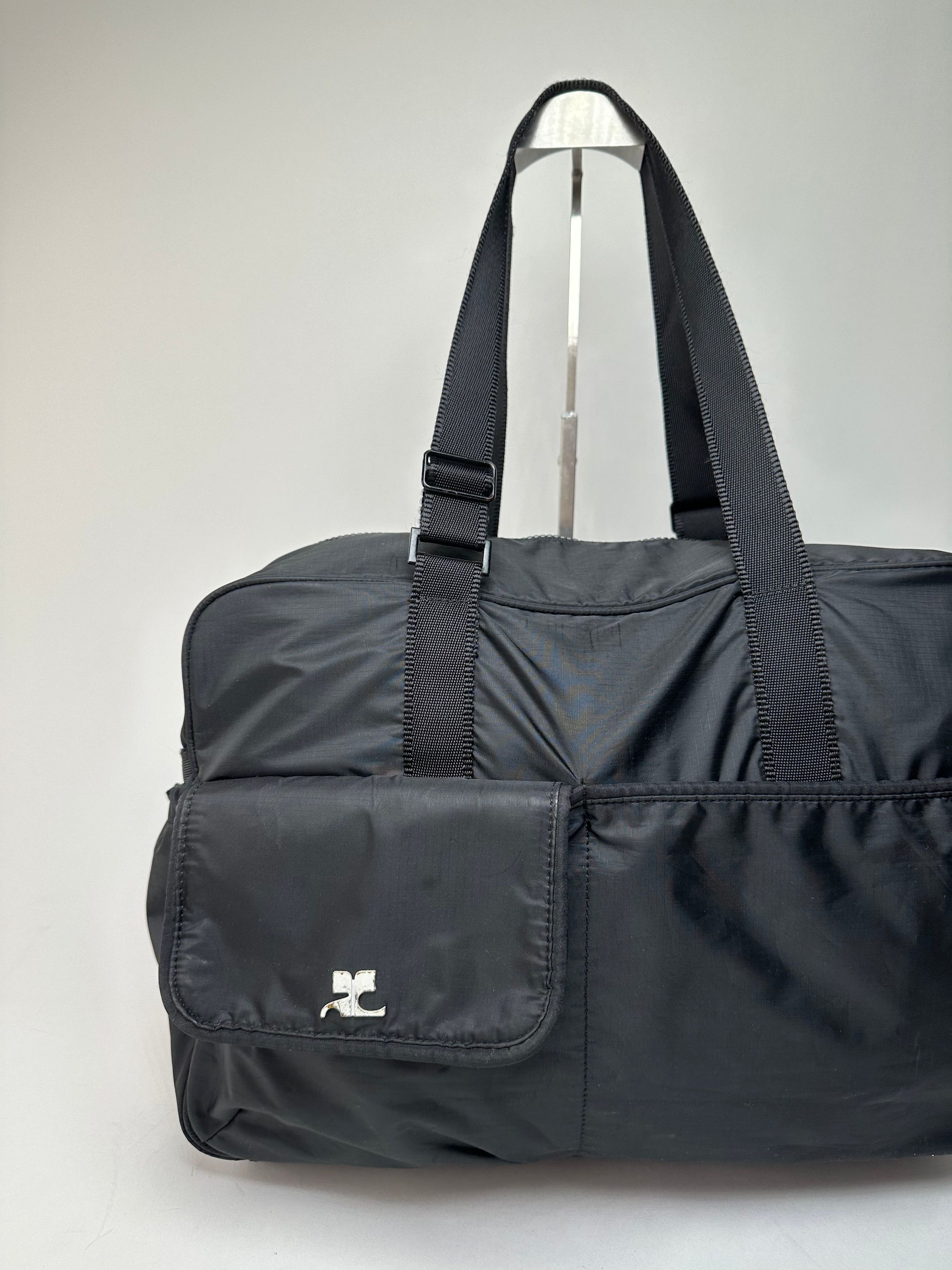 Courreges Vintage Ripstop Nylon Weekender Duffle Bag Black Size ONE SIZE - 6 Thumbnail