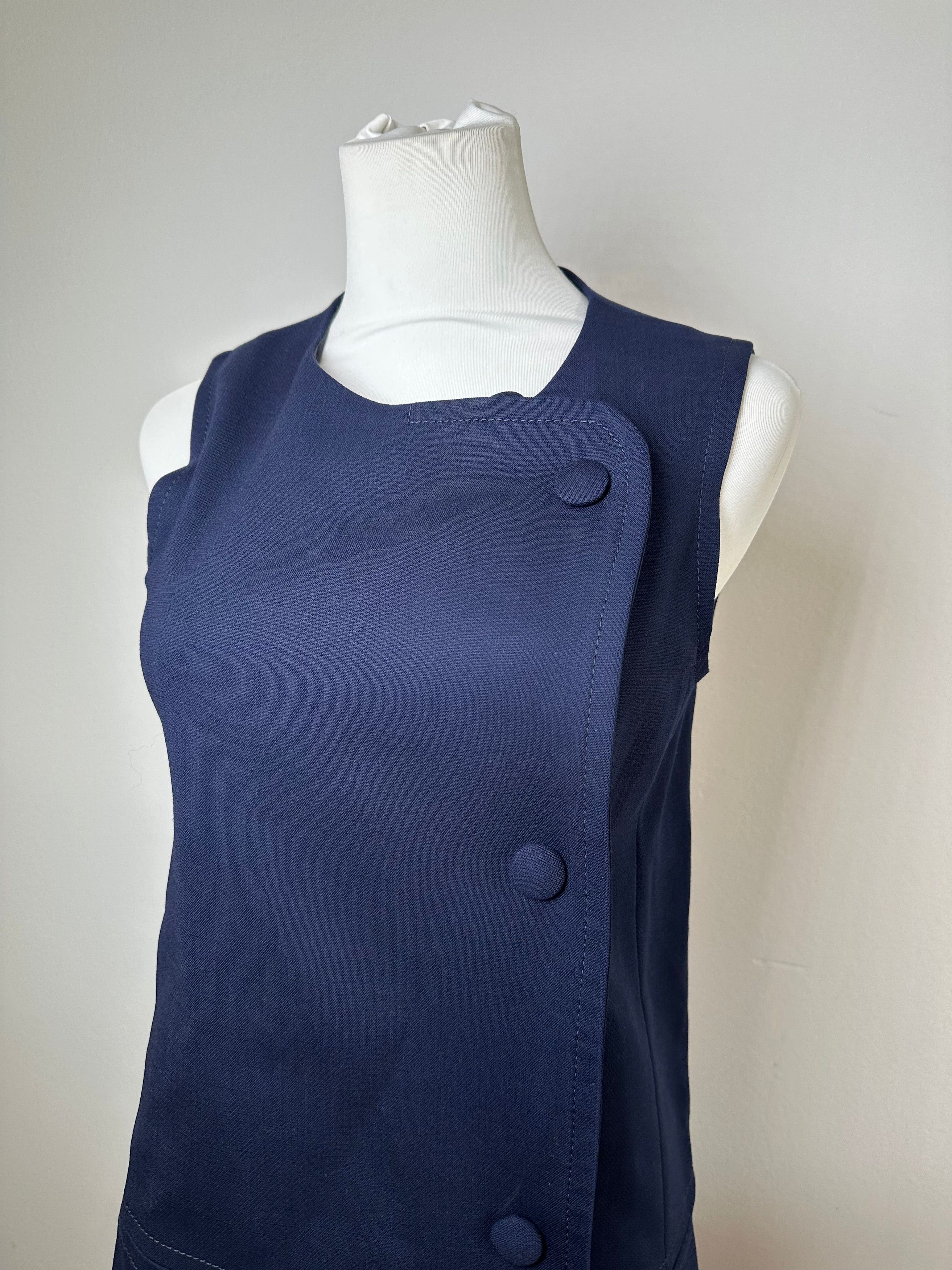 Stella McCartney Vintage Sleeveless Shift Dress Navy Size S / US 4 / IT 40 - 13 Thumbnail