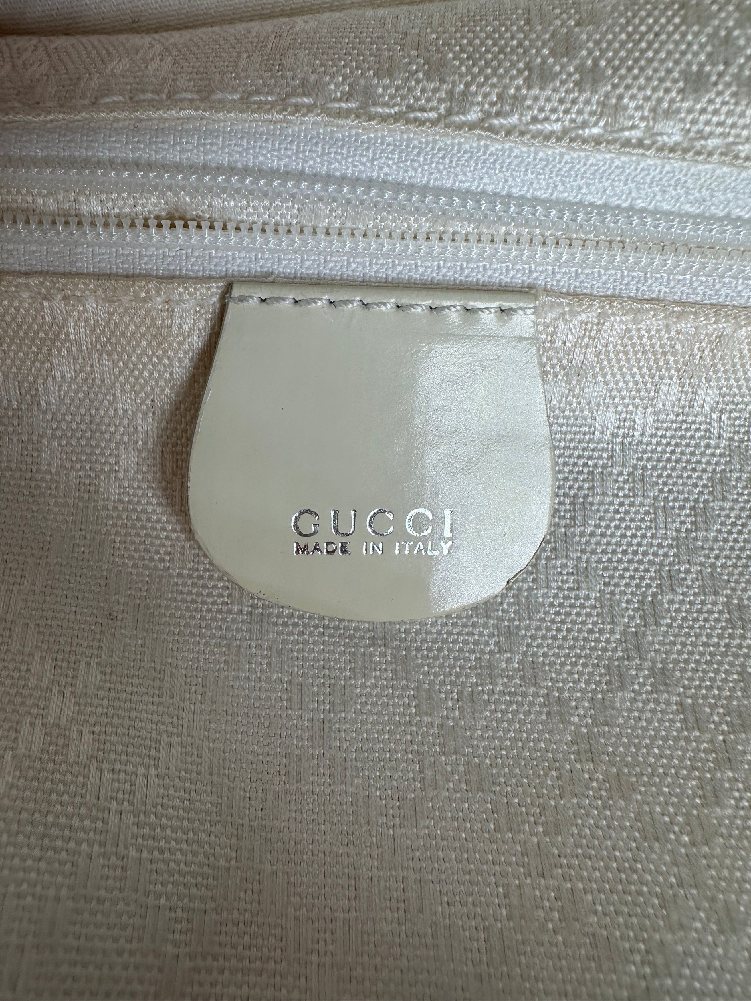 Gucci Vintage Bamboo Handle Canvas Tote Bag Ivory Size ONE SIZE - 6 Thumbnail