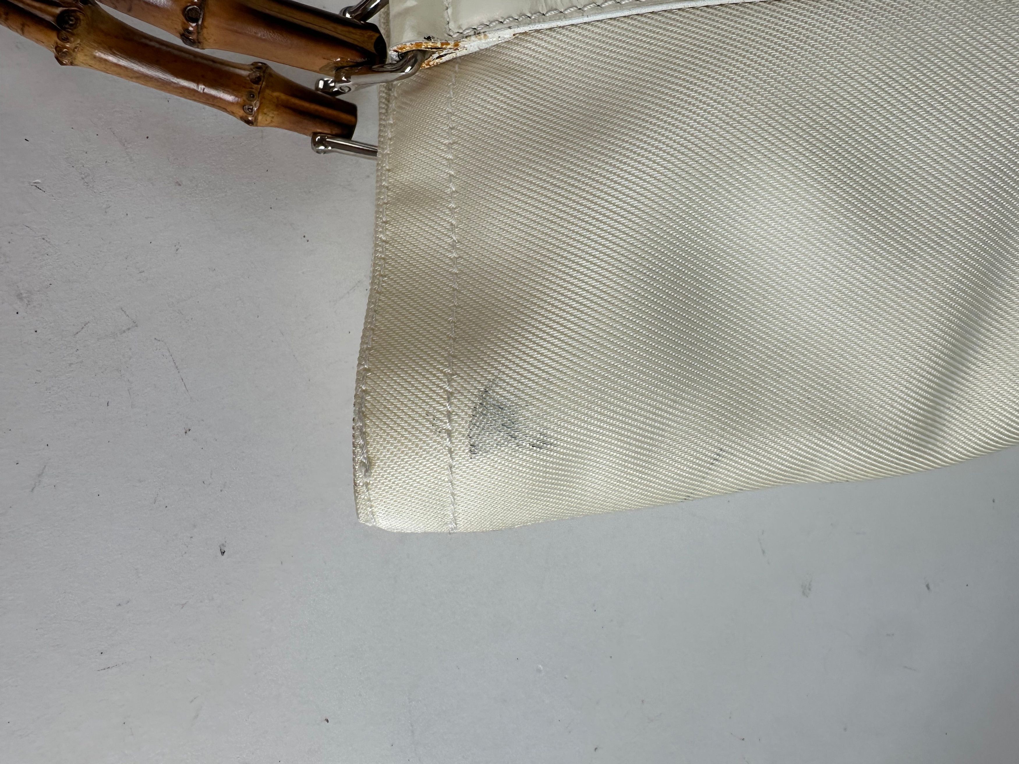 Gucci Vintage Bamboo Handle Canvas Tote Bag Ivory Size ONE SIZE - 9 Thumbnail