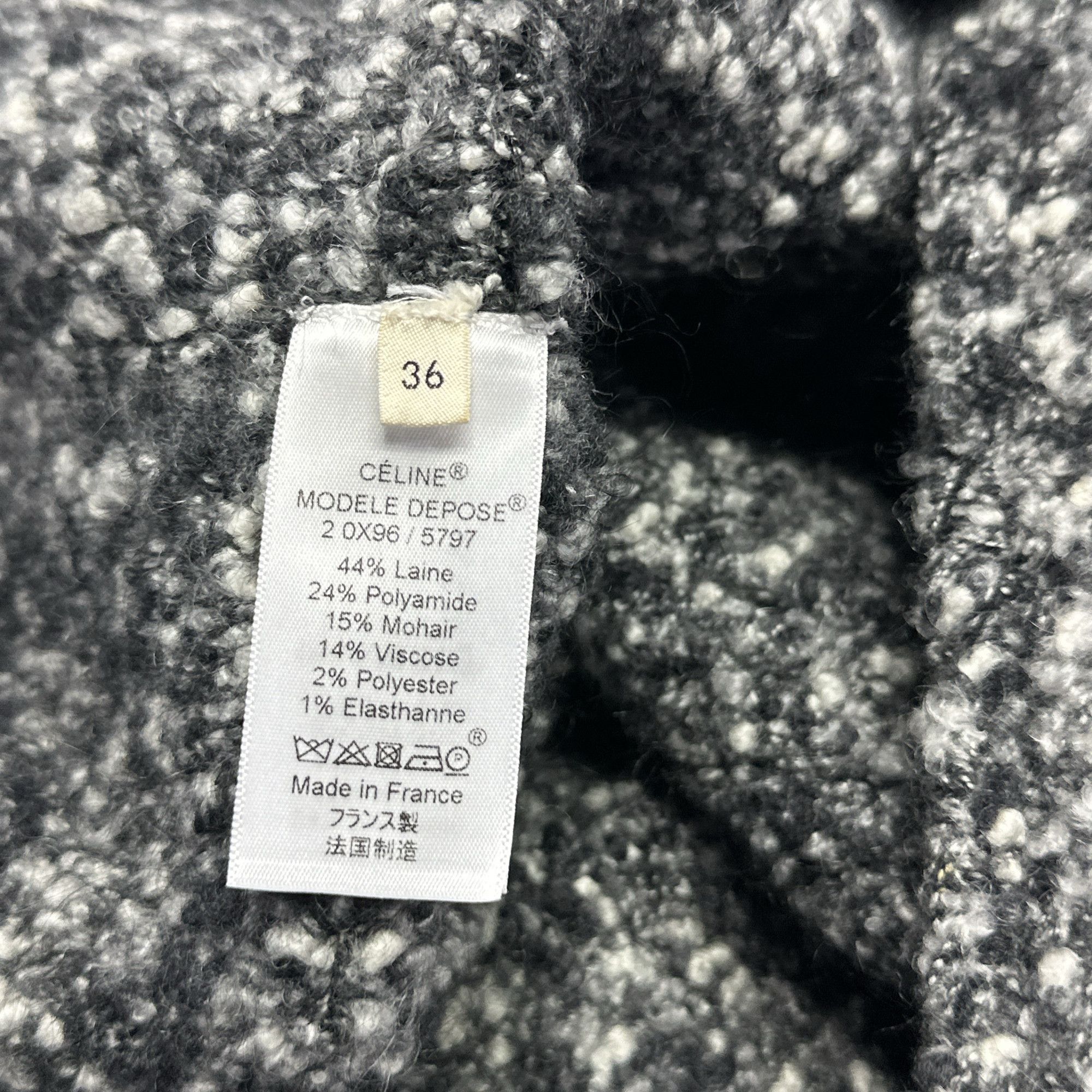 Celine Celine Speckled Wool Blend Coat Size 36 Size XS / US 0-2 / IT 36-38 - 4 Thumbnail