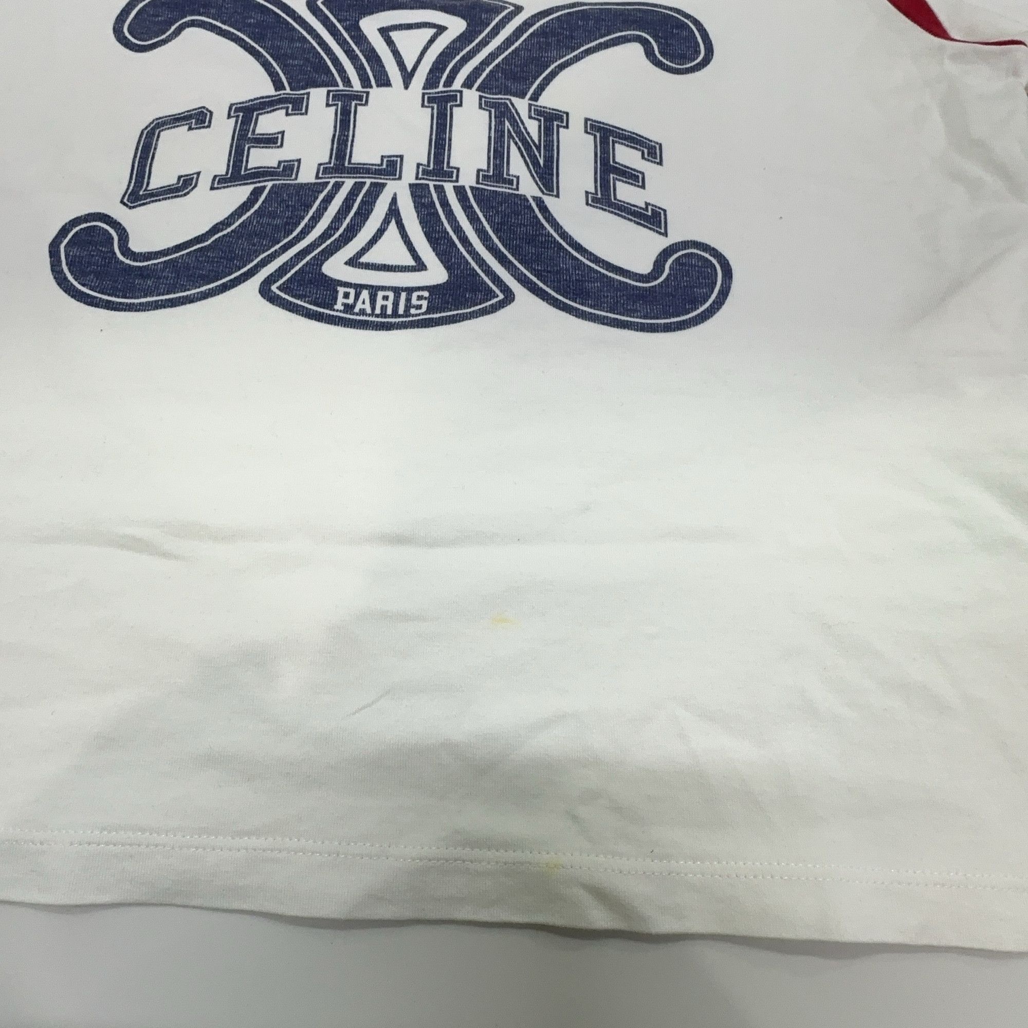 Celine CELINE Triomphe Logo Ringer T-Shirt Size XS Size XS / US 0-2 / IT 36-38 - 6 Thumbnail