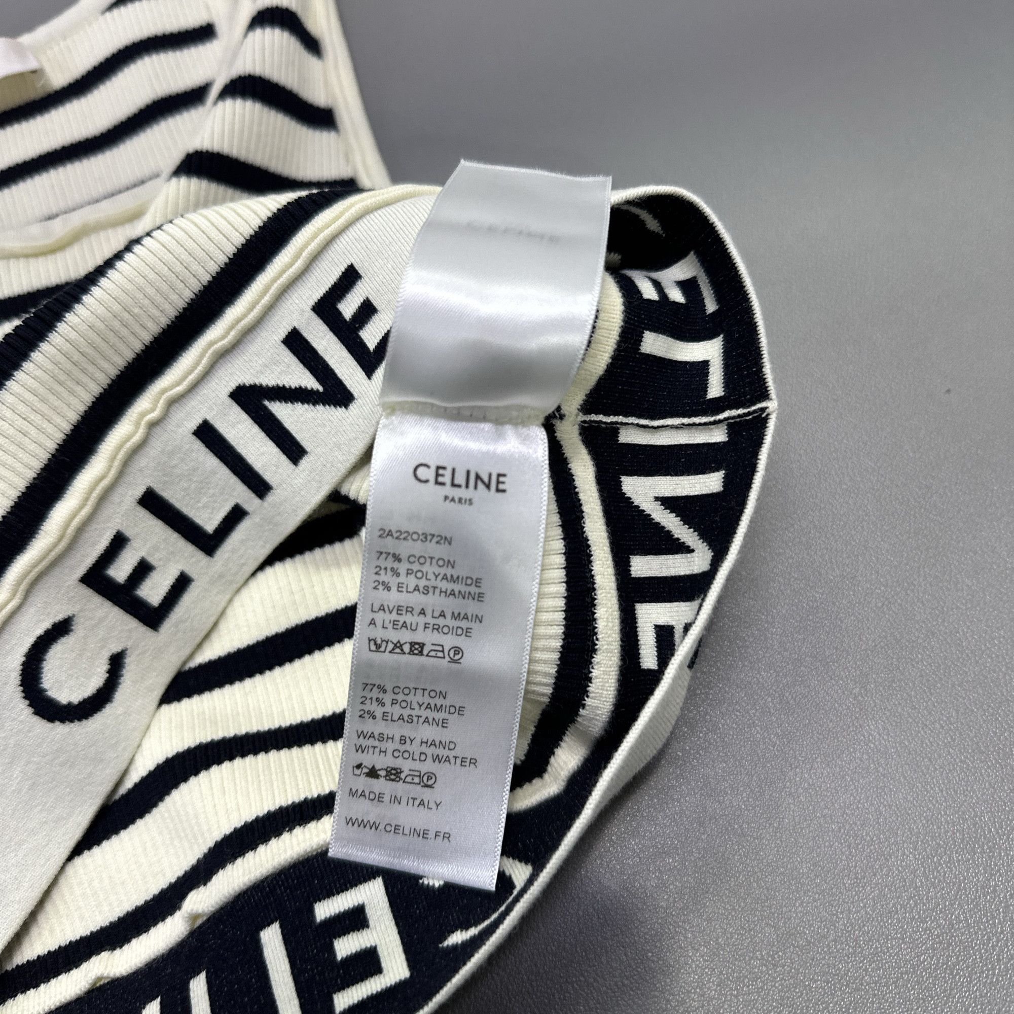 Celine Celine Striped Logo Knit Tank Top Size M Size M / US 6-8 / IT 42-44 - 5 Thumbnail
