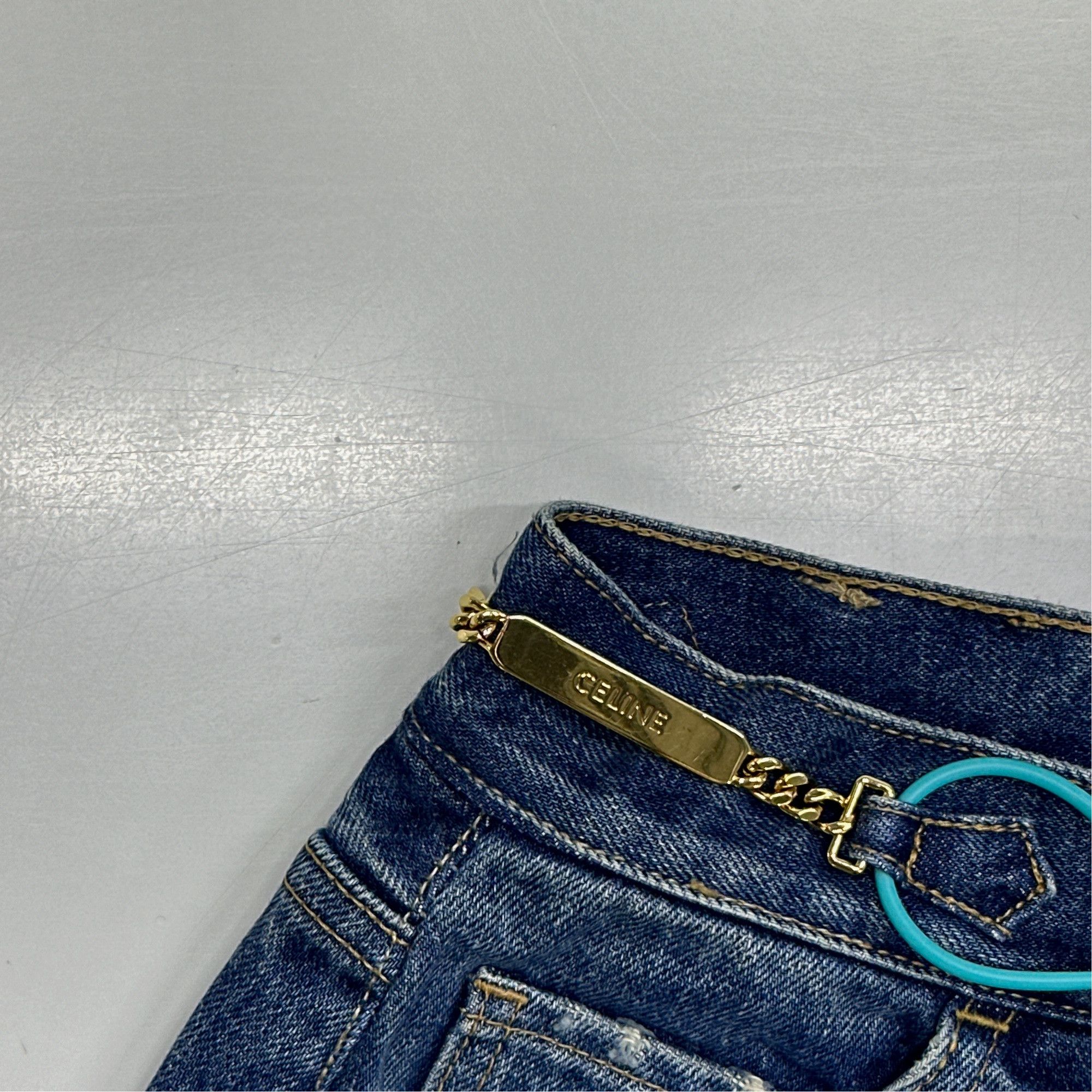 Celine CELINE Gold Chain Detail Jeans Size 28 Size 28" / US 6 / IT 42 - 4 Thumbnail